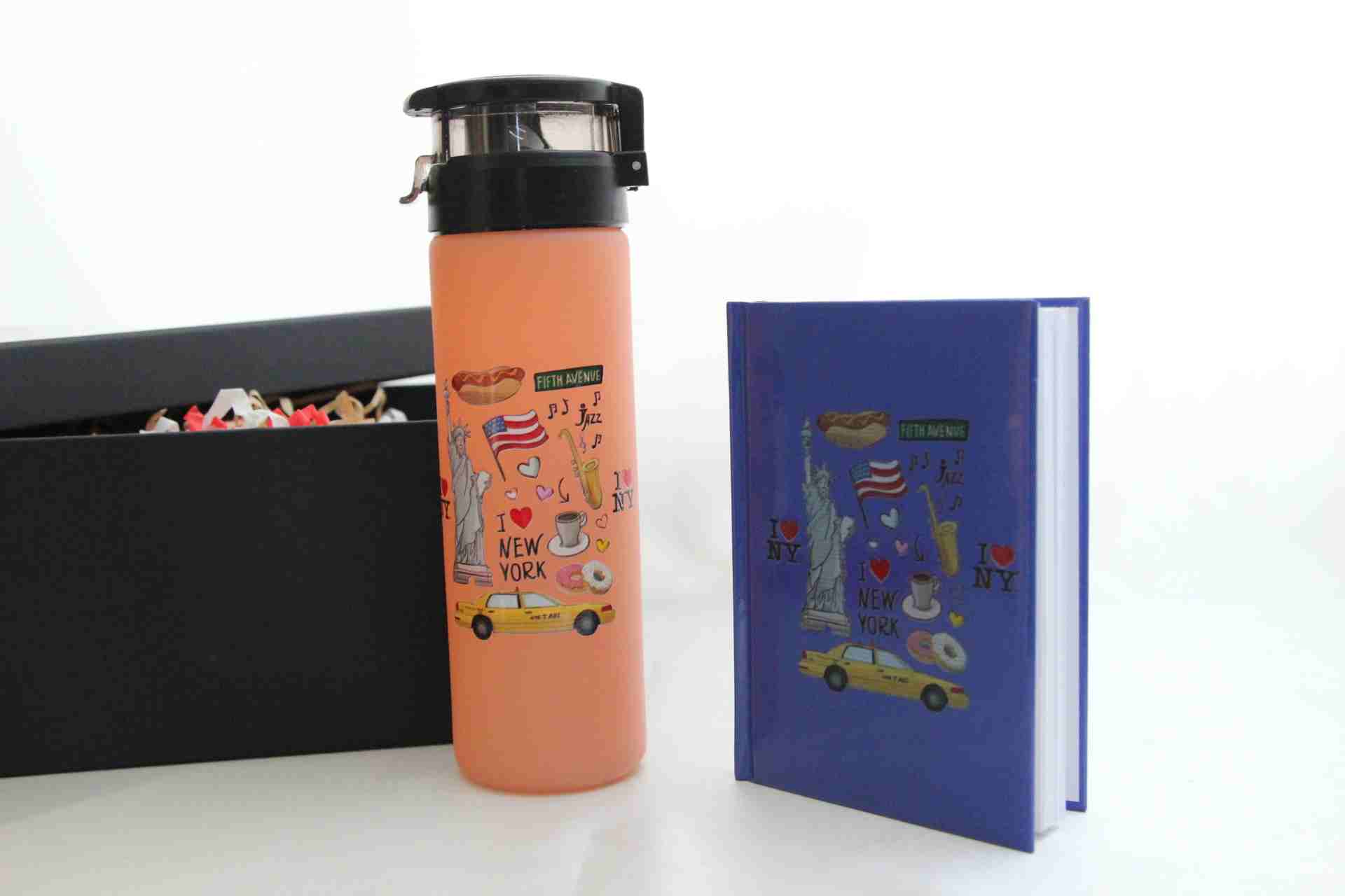 I Love You New York Temalı Hediye Seti - Termos ve Defter Hediye Kutusu