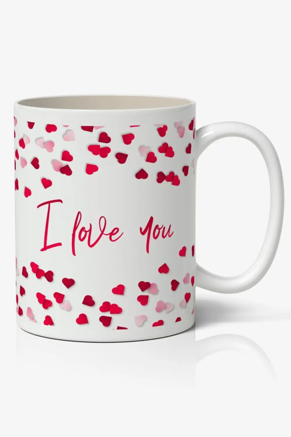 I Love You Tasarımlı Yazılı Baskılı Kupa Bardak Baskılı Kahve Kup