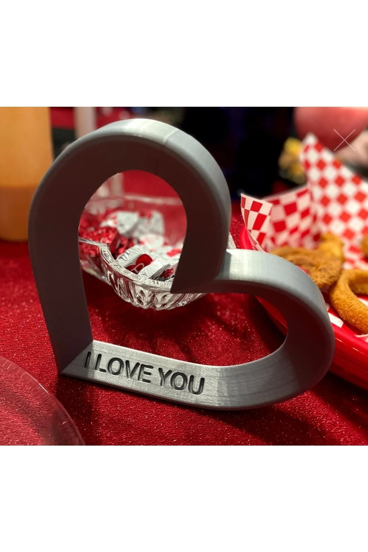 I Love You Yazılı Kalp Biblo Dekor 25 Cm (büyük Boy)