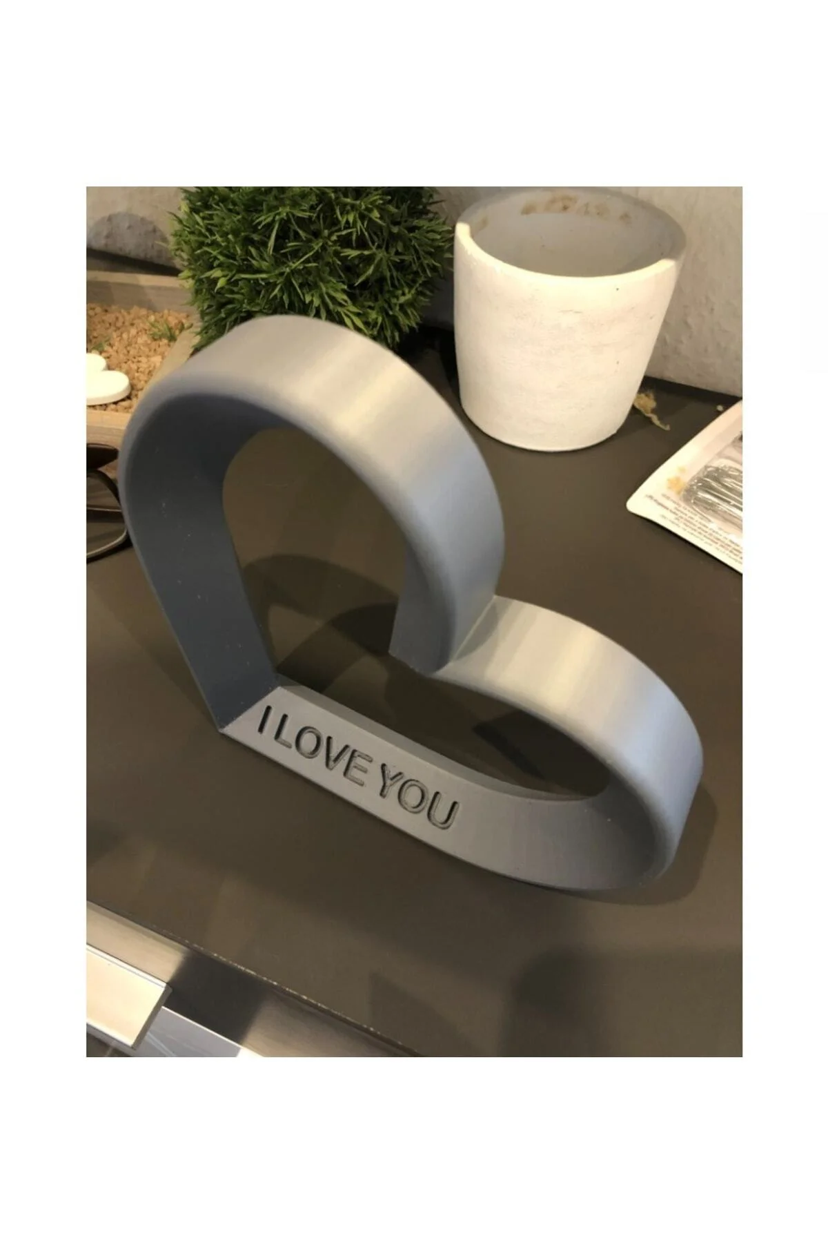 I Love You Yazılı Kalp Biblo Dekor 25 Cm (büyük Boy)