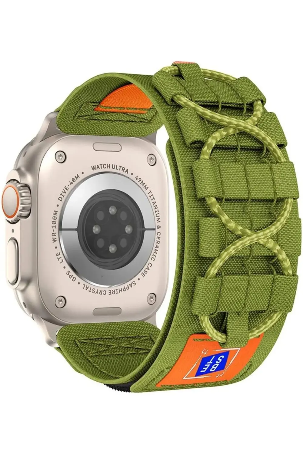 İ phone  İle Uyumlu Watch 42mm KRD-99 Hasır Kordon Yeşil TrendBaz