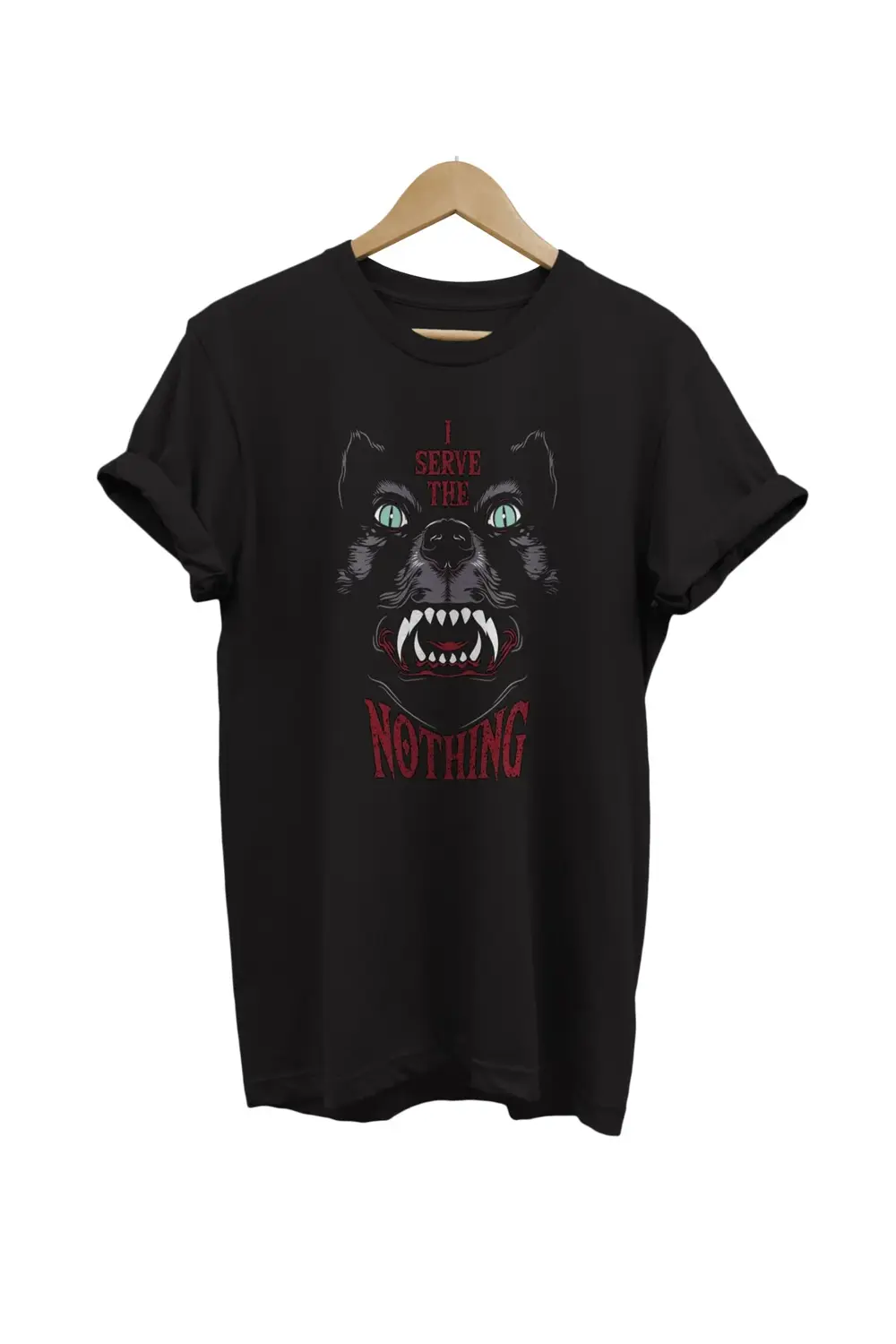 I Serve Nothing Baskılı %100 Pamuk Oversize T-shirt Büyük Beden T