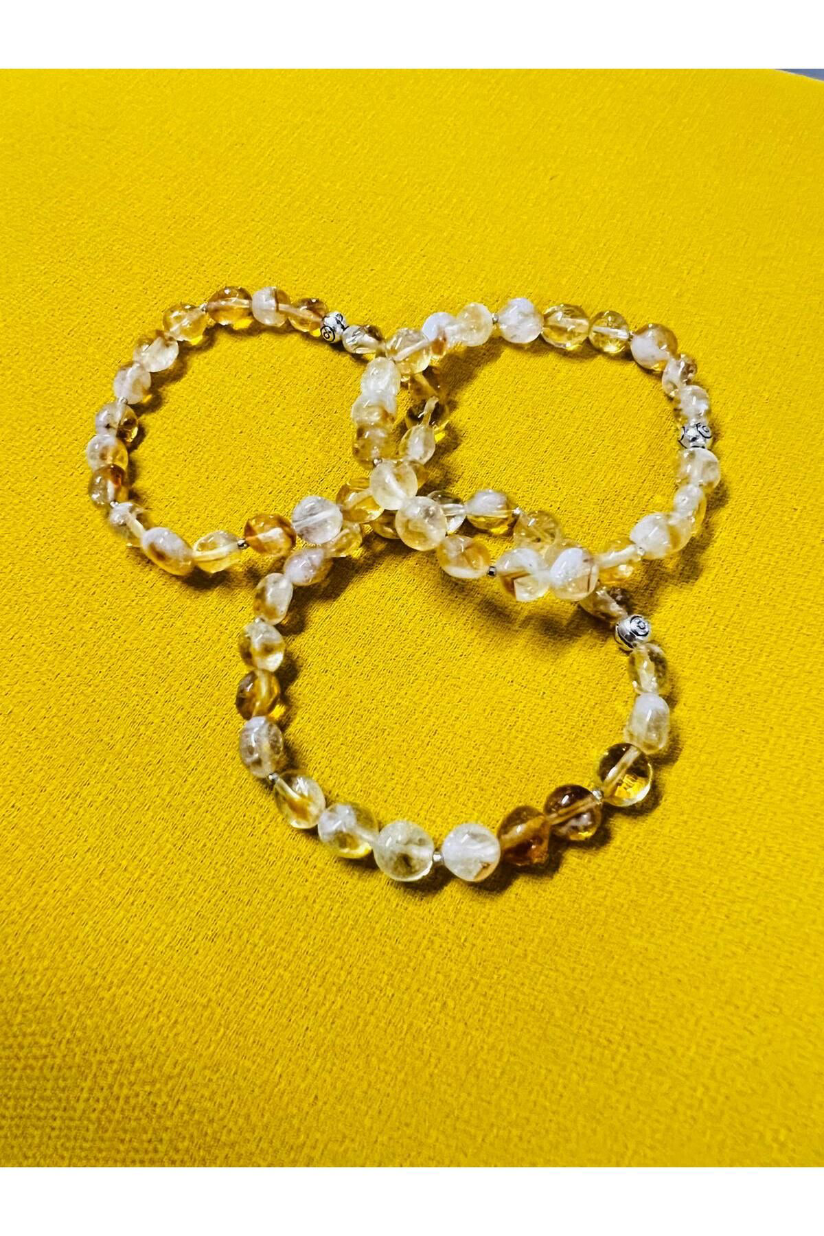 ı Sitrin Doğal Taş Şekilsiz Tımbıl Bileklik AAA Kalite Sürpriz He