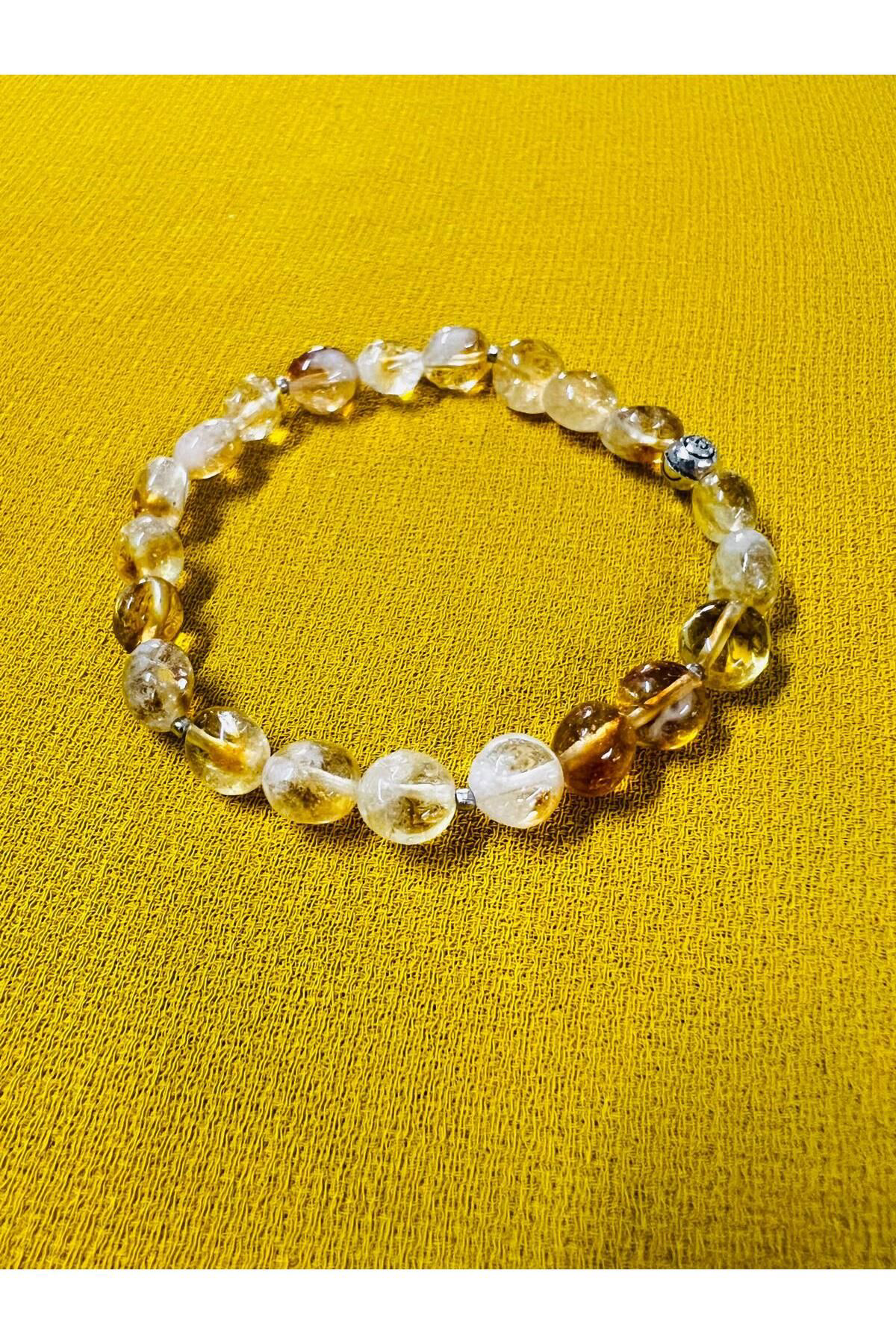 ı Sitrin Doğal Taş Şekilsiz Tımbıl Bileklik AAA Kalite Sürpriz He