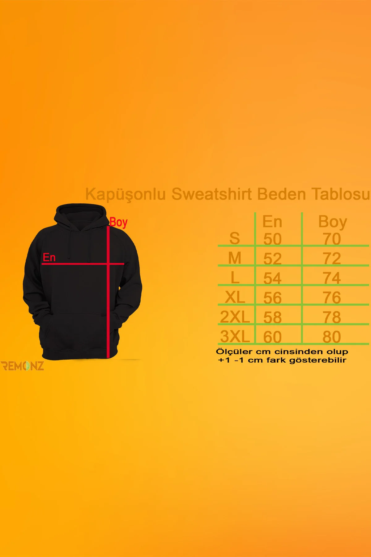 I Will Cut You Baskılı Fermuarsız Kapüşonlu Sweatshirt