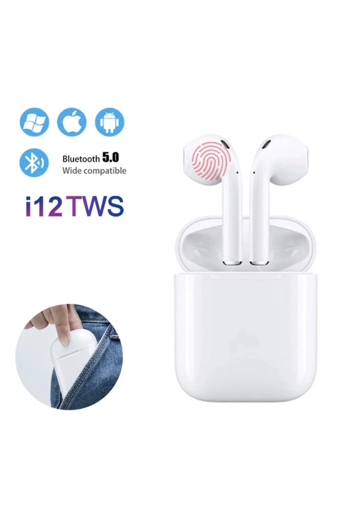 İ12 Wireless Air Bluetooth Kablosuz Kulaklık ( Lisinya )