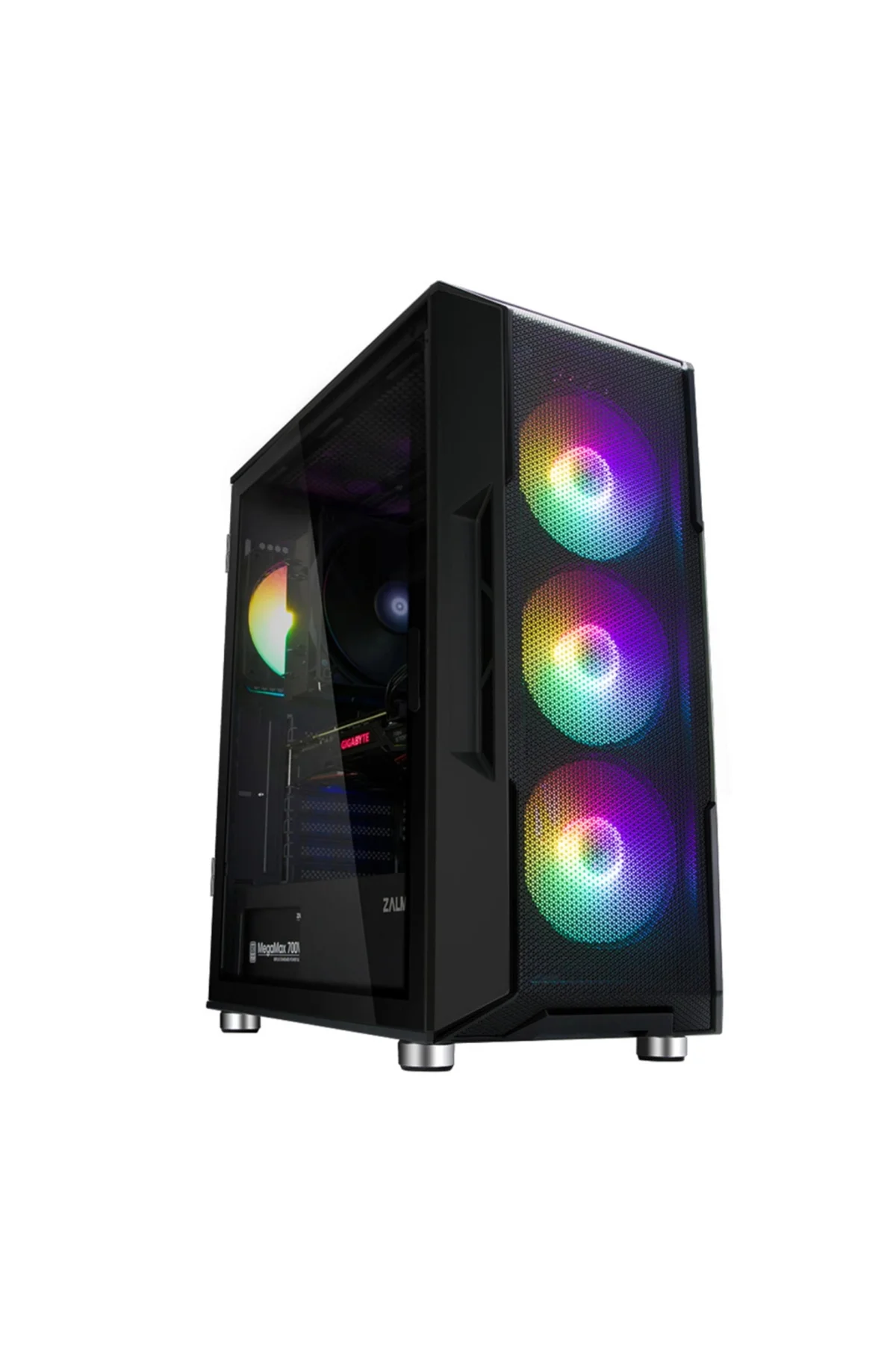 I3 Neo Black, Megamax, 700w 80+, Mesh Panel, Tempered Glass, 4x12