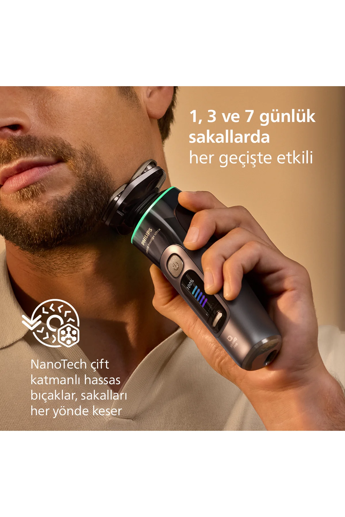 i9000 Ultra SkinIQ Islak&Kuru Tıraş Makinesi, 360 başlıklar, Şarj