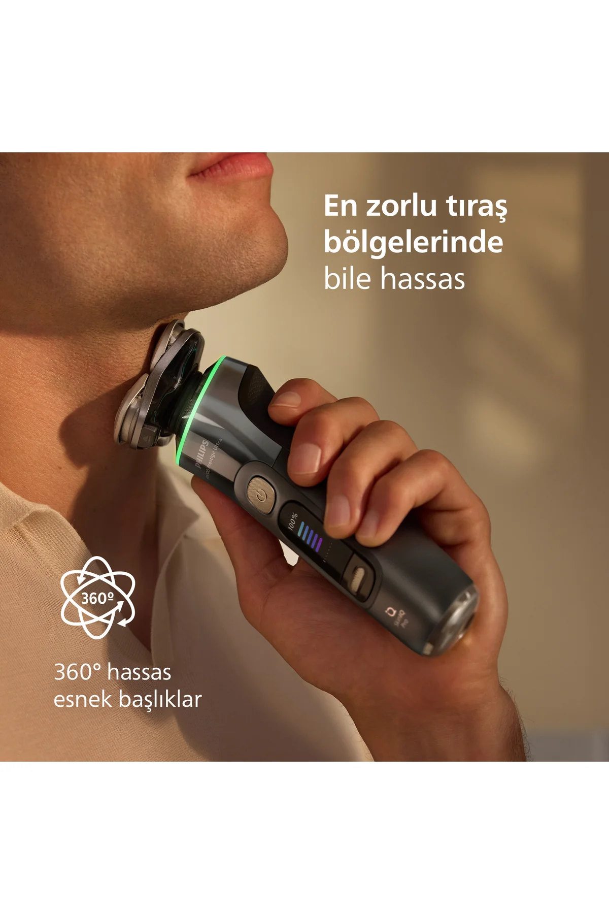 i9000 Ultra SkinIQ Islak&Kuru Tıraş Makinesi, 360 başlıklar, Şarj
