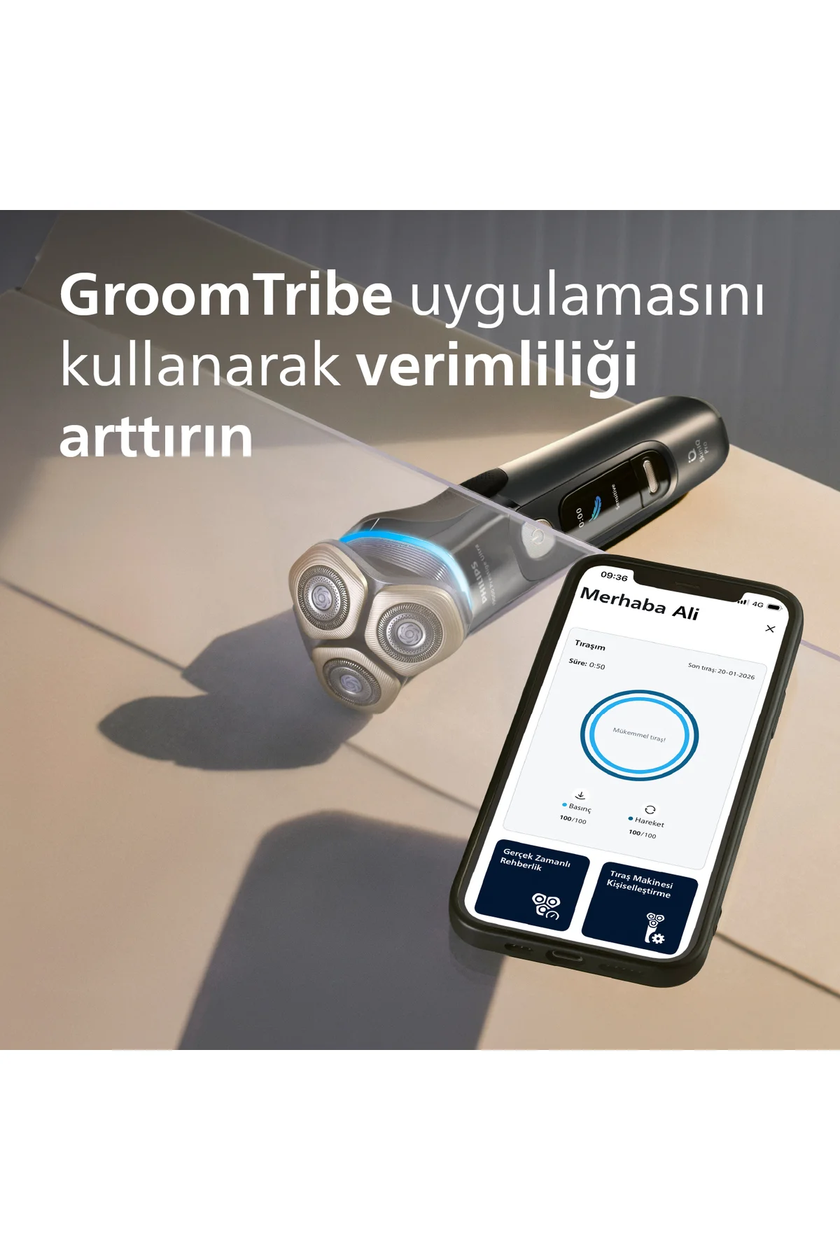 i9000 Ultra SkinIQ Islak&Kuru Tıraş Makinesi, 360 başlıklar, Şarj