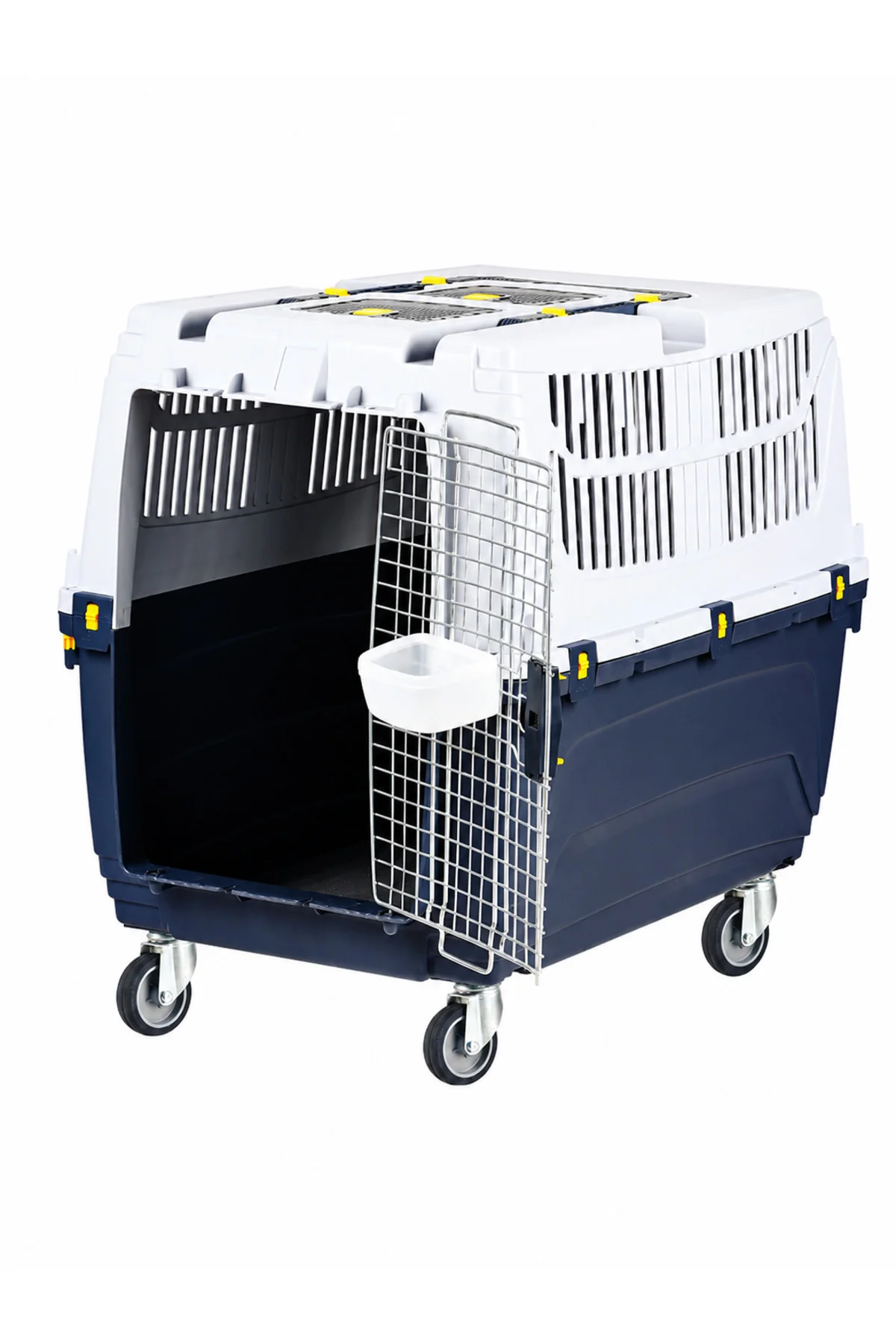 IATA Standartlarına Uygun Tekerlekli Büyük Boy Köpek Taşıma Kafesi 70x79x106 cm – Uçak Seyahatine Uygun Dayanıklı Pet Taşıma Boxu