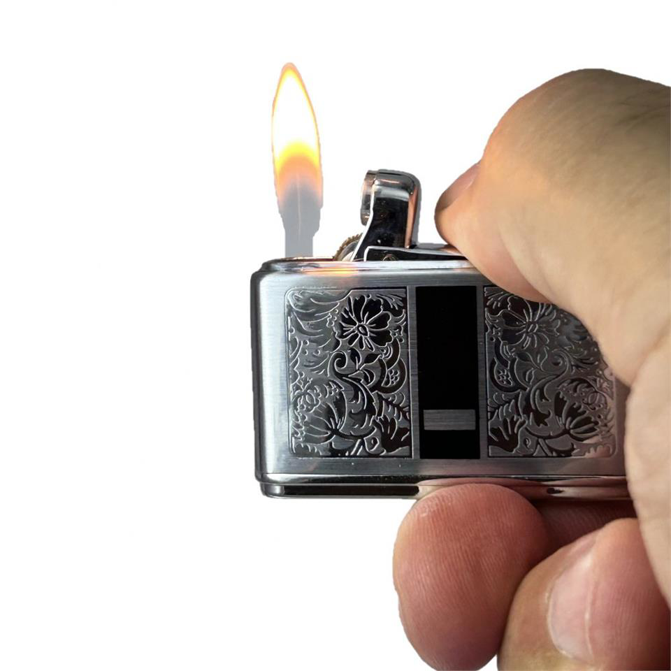 Çanta Yurdu İbelo Tarz Çelik Depo Çakmak Siyah Mineli Gümüş Renk