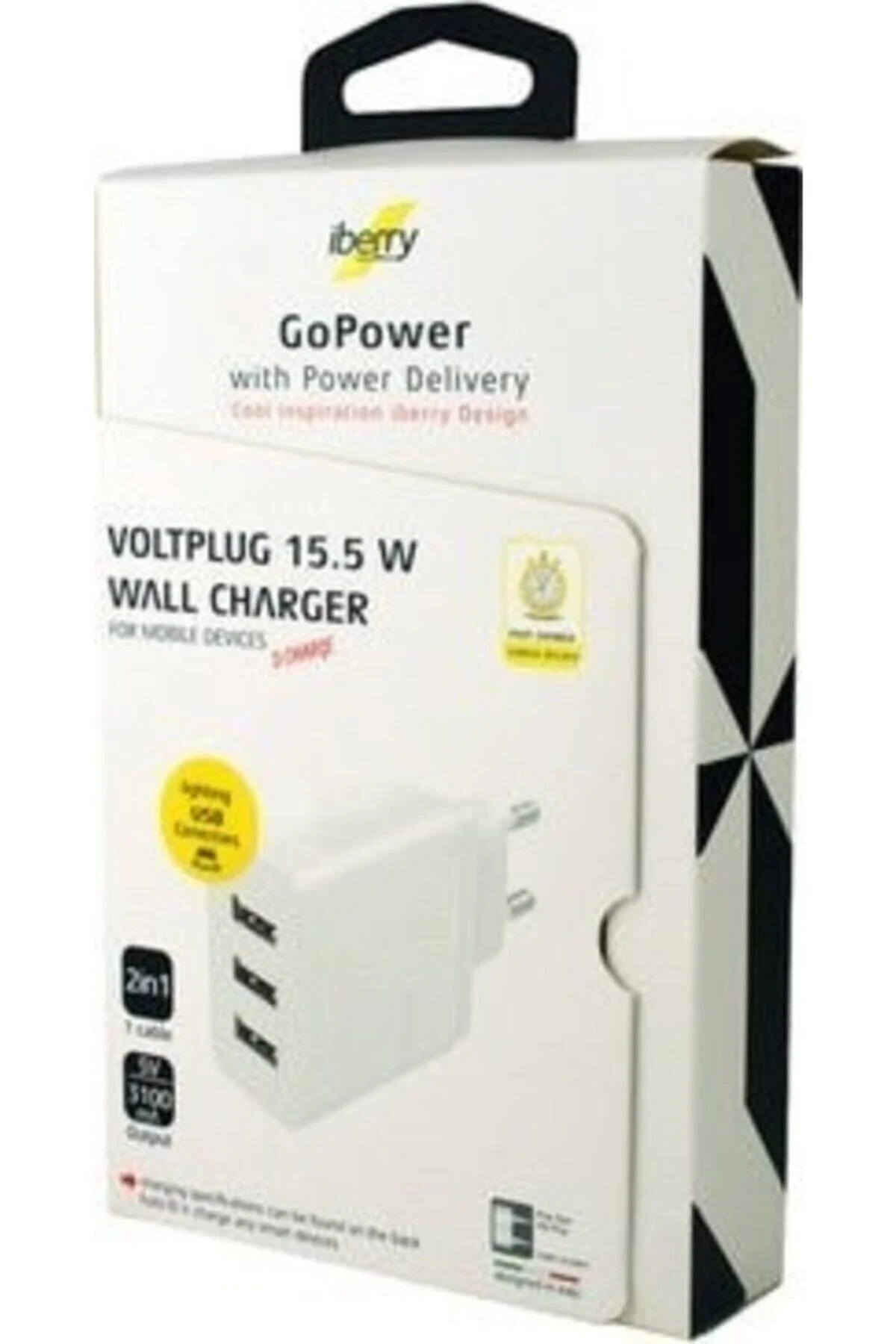 İberry Voltplug 15.5W 3.1Mah 3 Usb Hızlı Şarj Cihazı +Type C Kabl