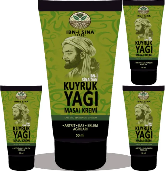 İbn-i Sina Herbal Kuyruk Yağı Kremi 4'lü Set – 50 ml, Cilt Bakımını Yeniler