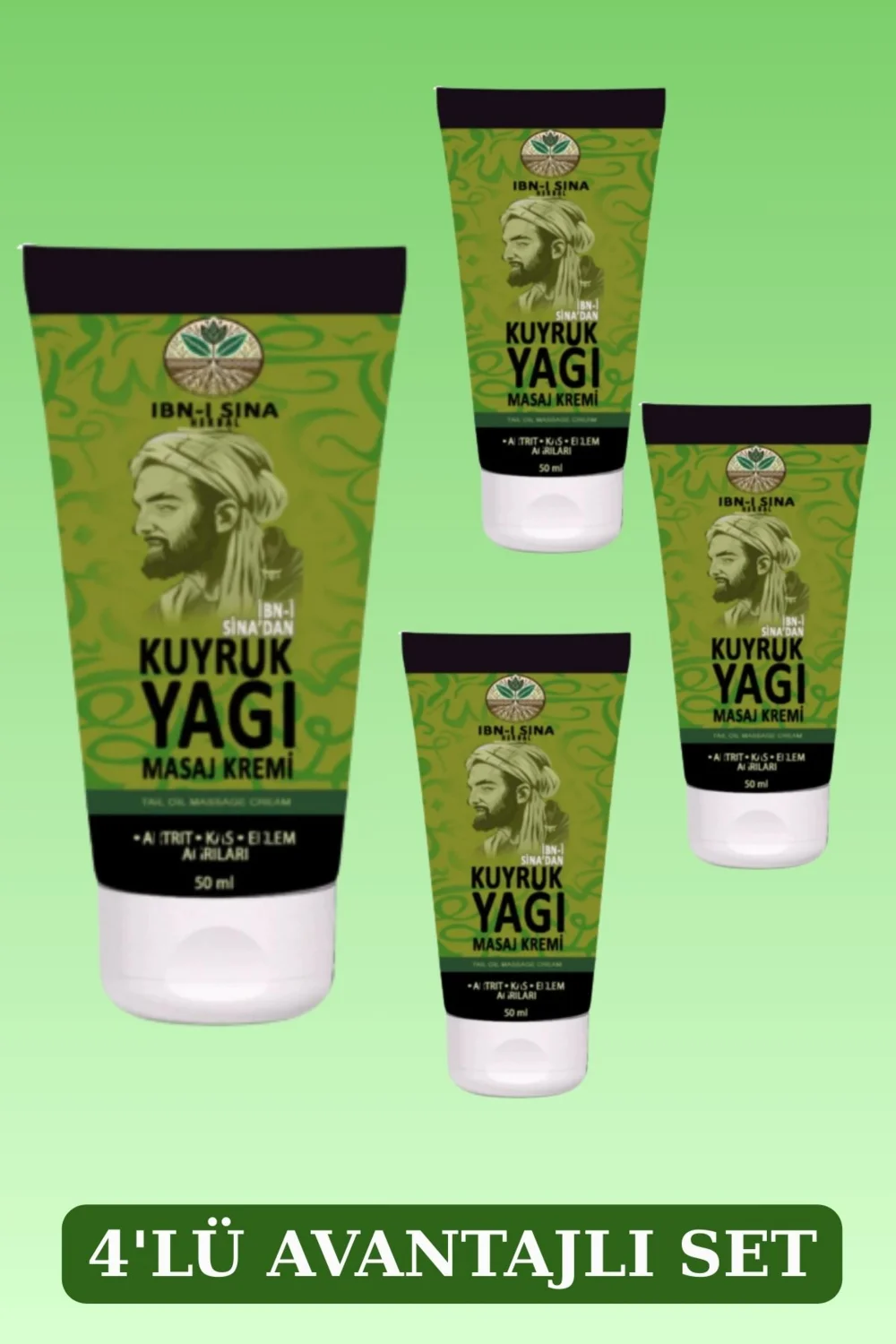 Ibn-I Sina Kuyruk Yağı Masaj Kremi 50ML x 4 Adet - Doğal Ağrı Kesici Masaj Kremi Fiyatı, Yorumları ve Özellikleri