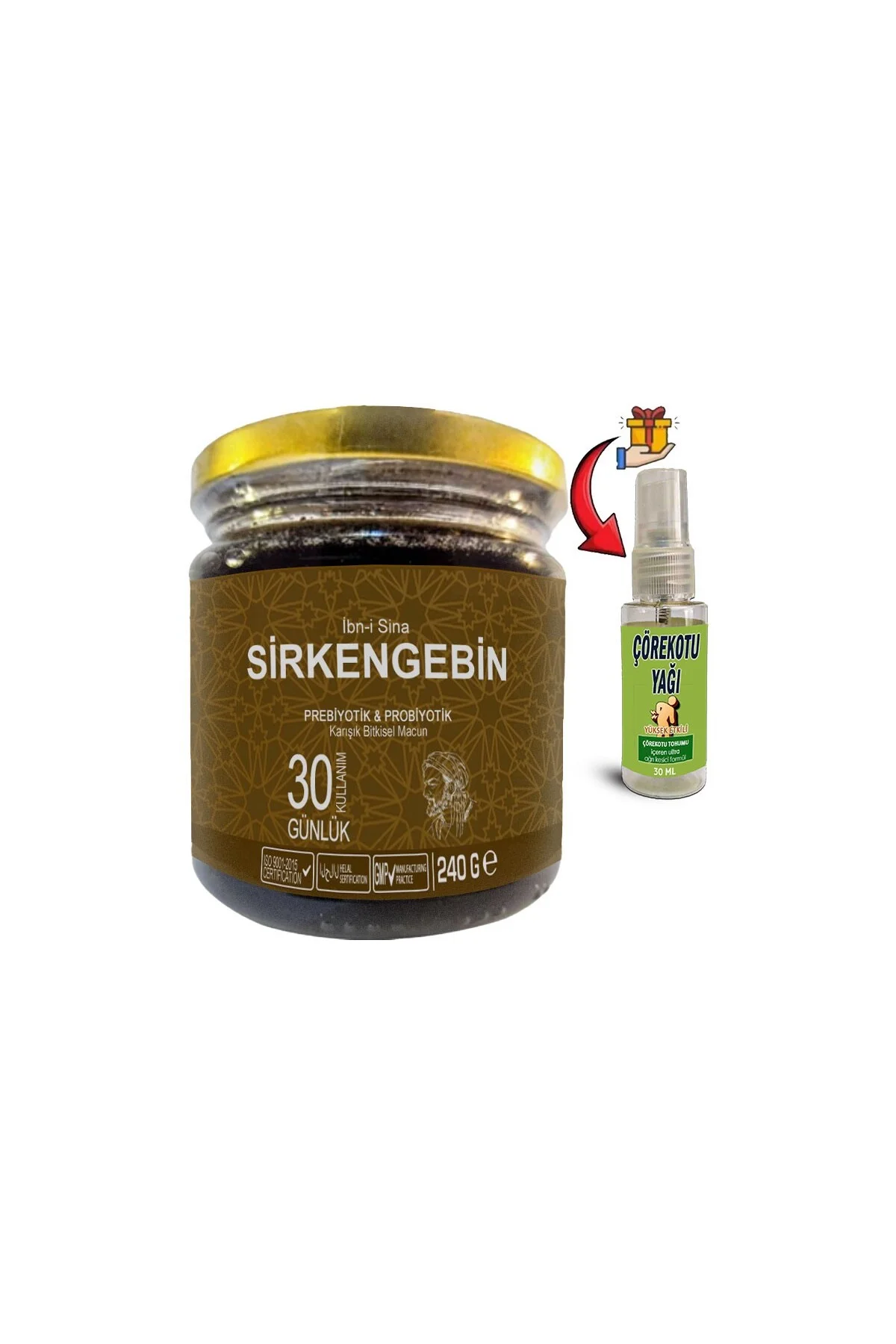 Ibn-i Sina Sirkengebin 1 Kutu Aromatik Prebiyotik Macun + Çörek Otu Yağı
