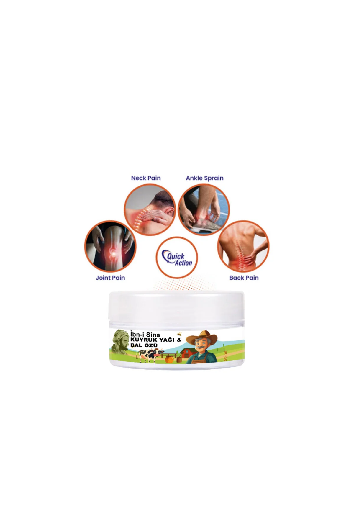İbn-i Sina Vücudunuza Teskin Edici Kuyruk Yağı&Bal Özü Bakım Kremi 50 ml x 2 ad + Çörek Otu Yağ ile İbn-i Sina Vücudunuza Teskin Edici Kuyruk Yağı&Bal Özü Bakım Kremi 50 ml x 2 ad + Çörek Otu Yağ ile