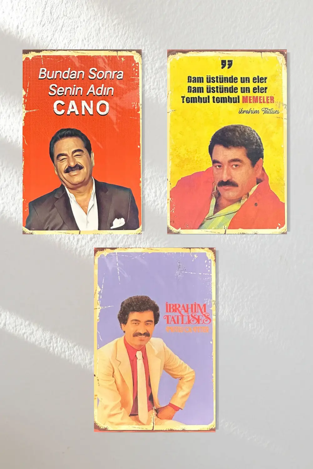 "ibo Tatlıses Imparator" Ahşap Poster Üçlü Set 20*15 Cm