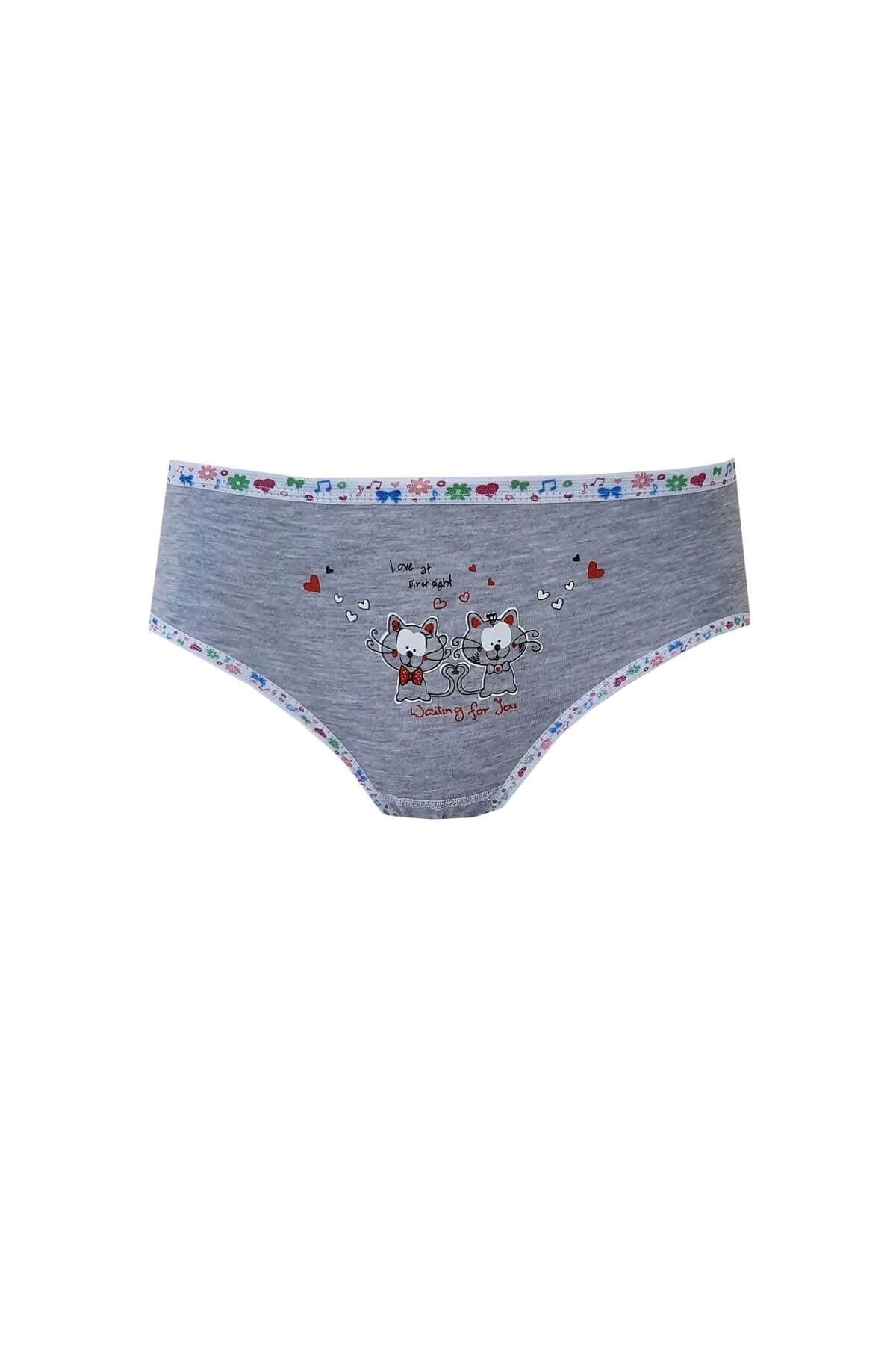 Iç Giyim 12li Kız Çocuk Baskılı Renkli Külot Likralı Slip