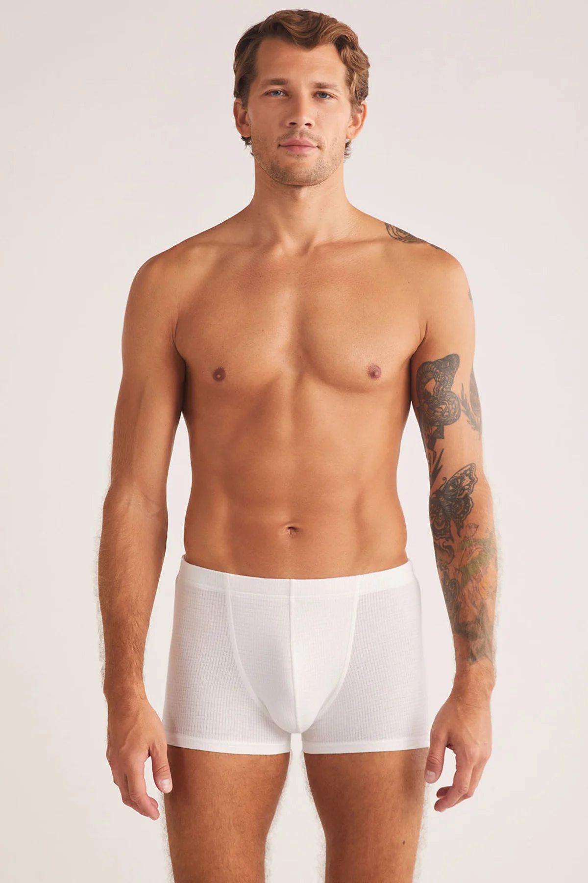 İç Giyim ( 3 Adet) KOM Grey Jakar Desenli Erkek Boxer