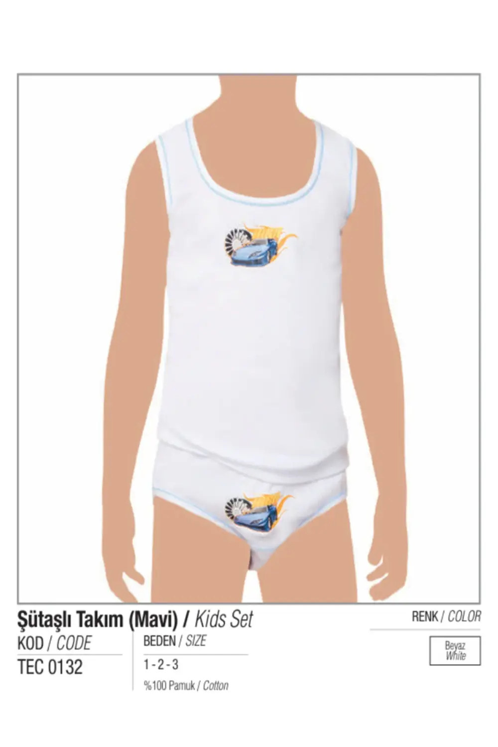 İç Giyim (6 ADET) %100 PAMUK TUTKU ERKEK ÇOCUK ATLET KÜLOT TAKIM
