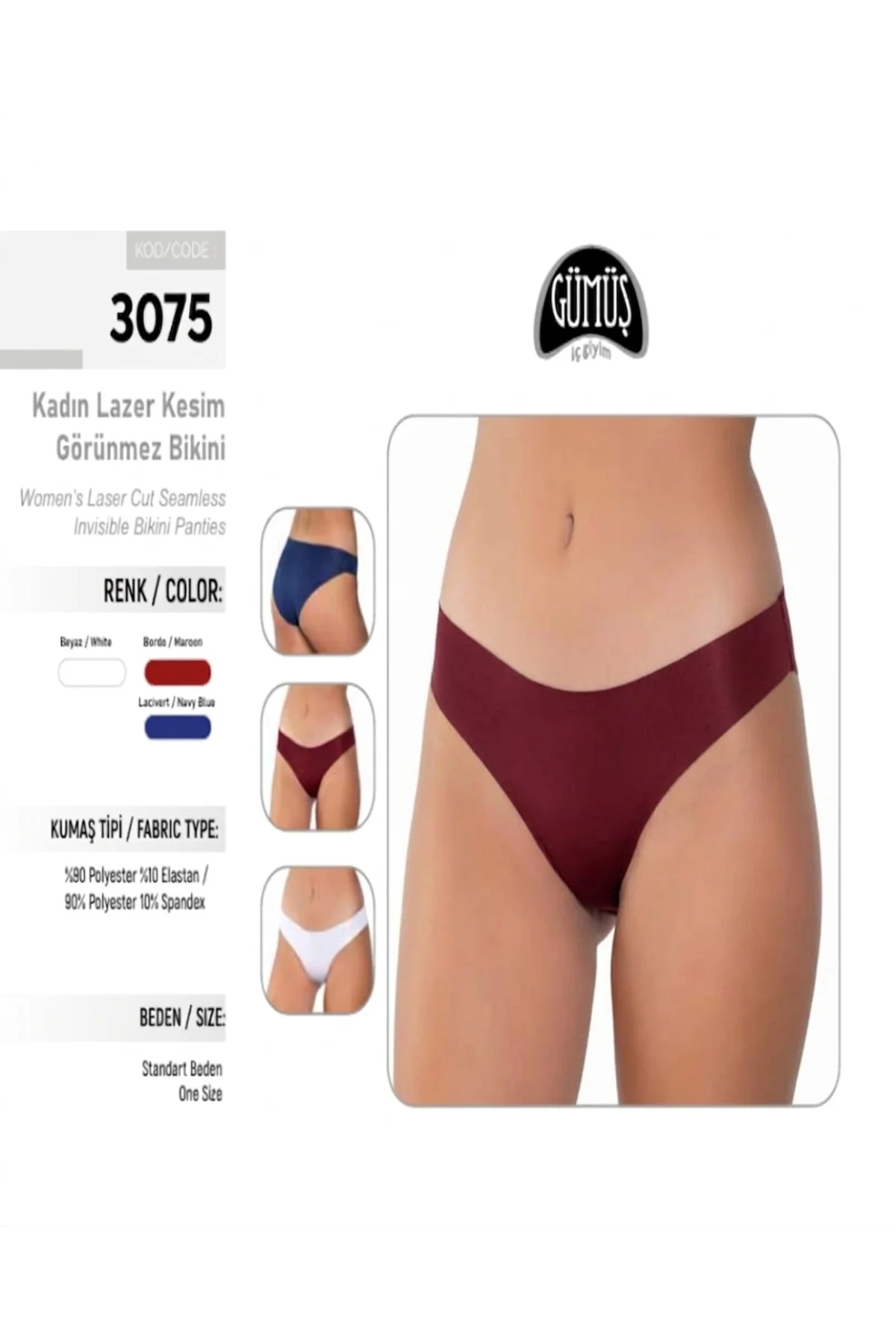İç Giyim (6 ADET) GÜMÜŞ Lazer Kesim Görünmez Bikini Külot Fiyatı, Yorumları ve Özellikleri