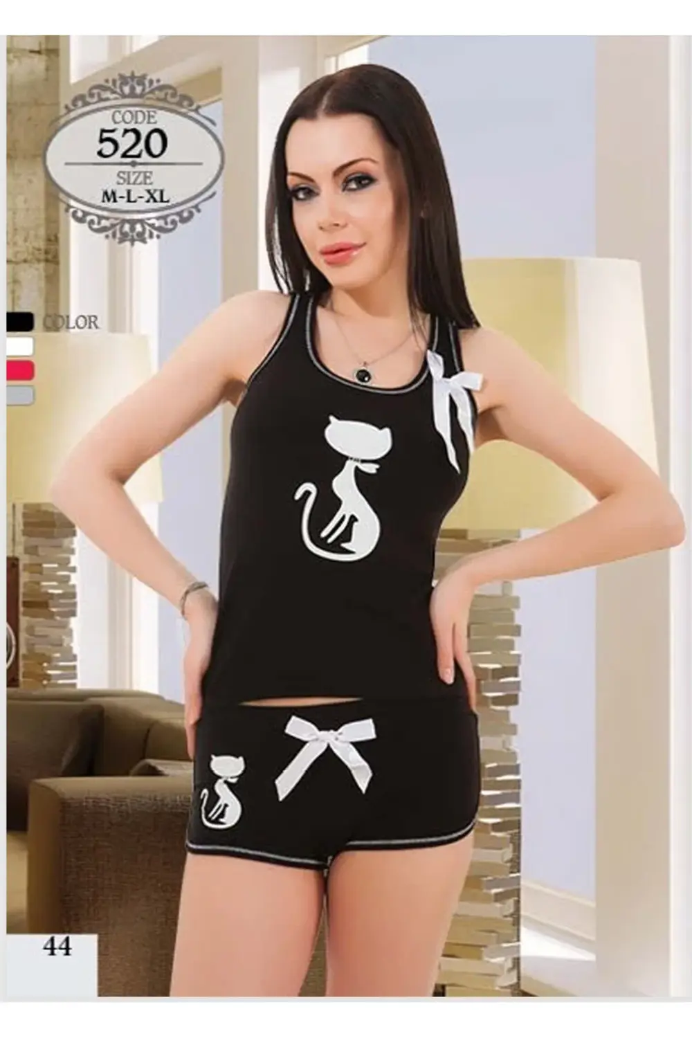 İç Giyim ALTINAY PAMUKLU KUMAŞ ŞORTLU PİJAMA TAKIM MODELLERİ