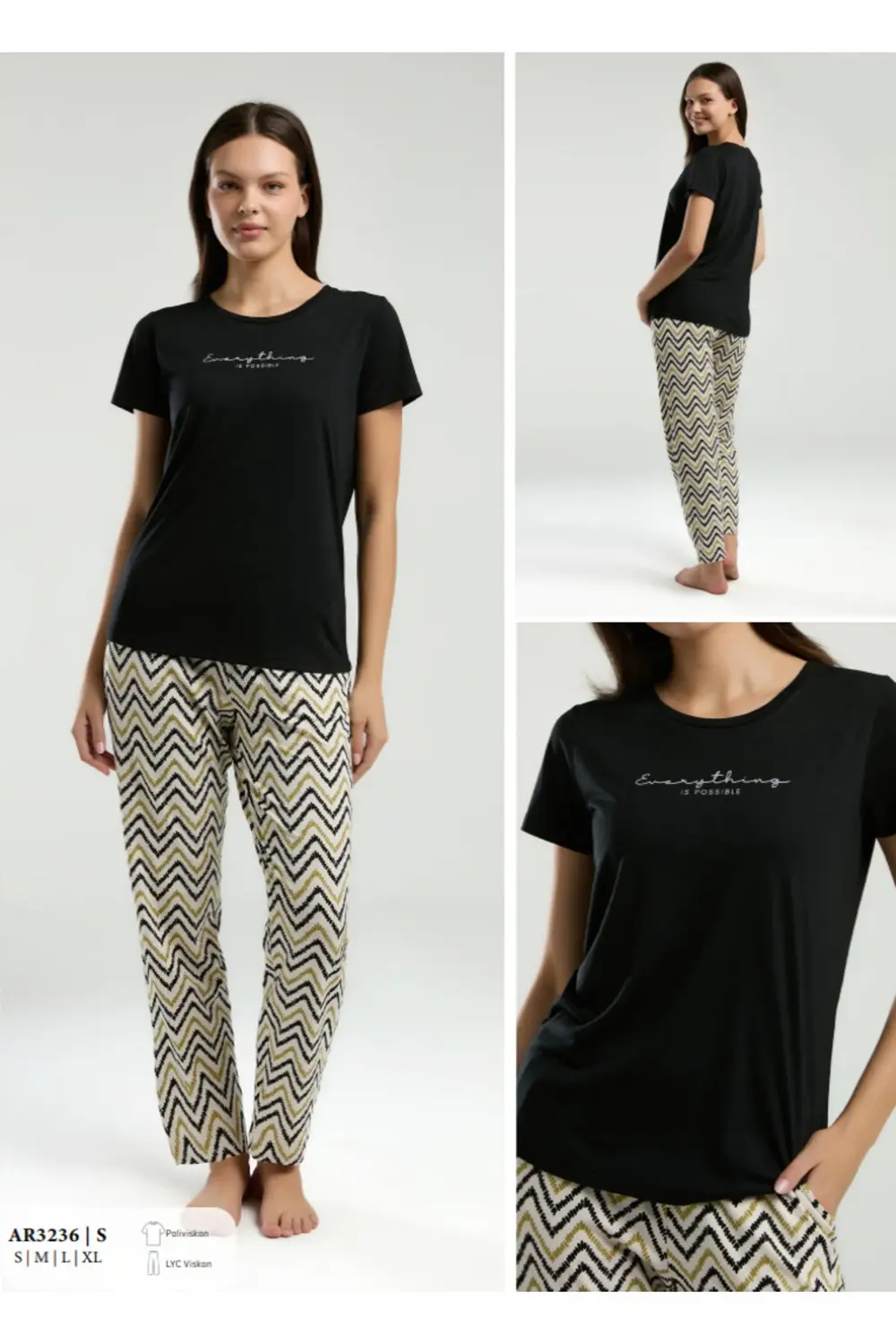 İç Giyim ARNETTA Kısa Kol İkili Pijama Takımı