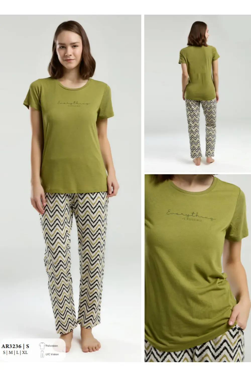 İç Giyim ARNETTA Kısa Kol İkili Pijama Takımı