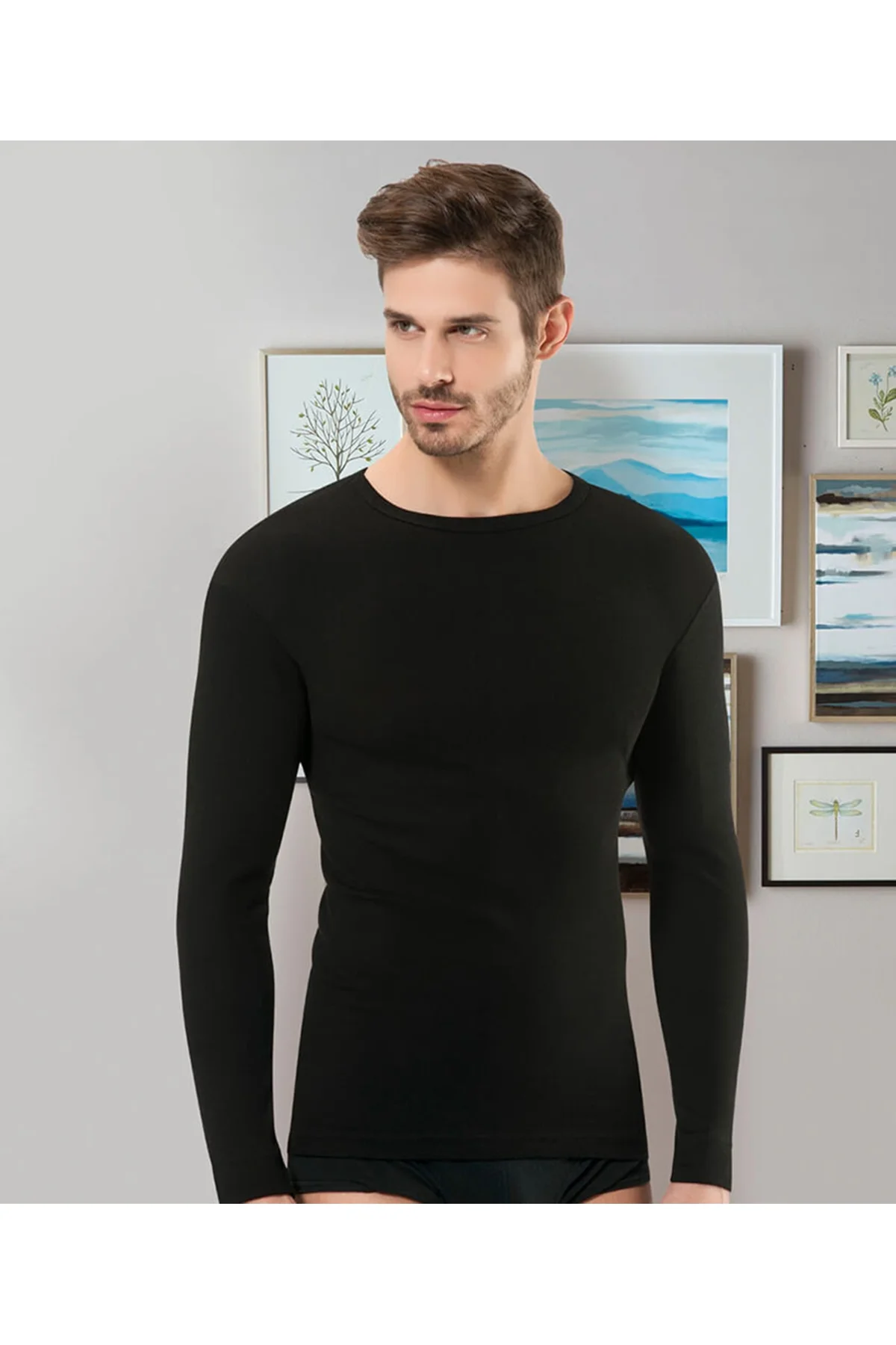 İç Giyim Derya Kurşun Erkek Siyah Termal İçlik