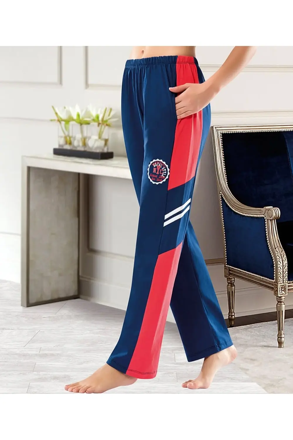 İç Giyim Derya Kurşun Cepli Baskılı model Eşofman Altı