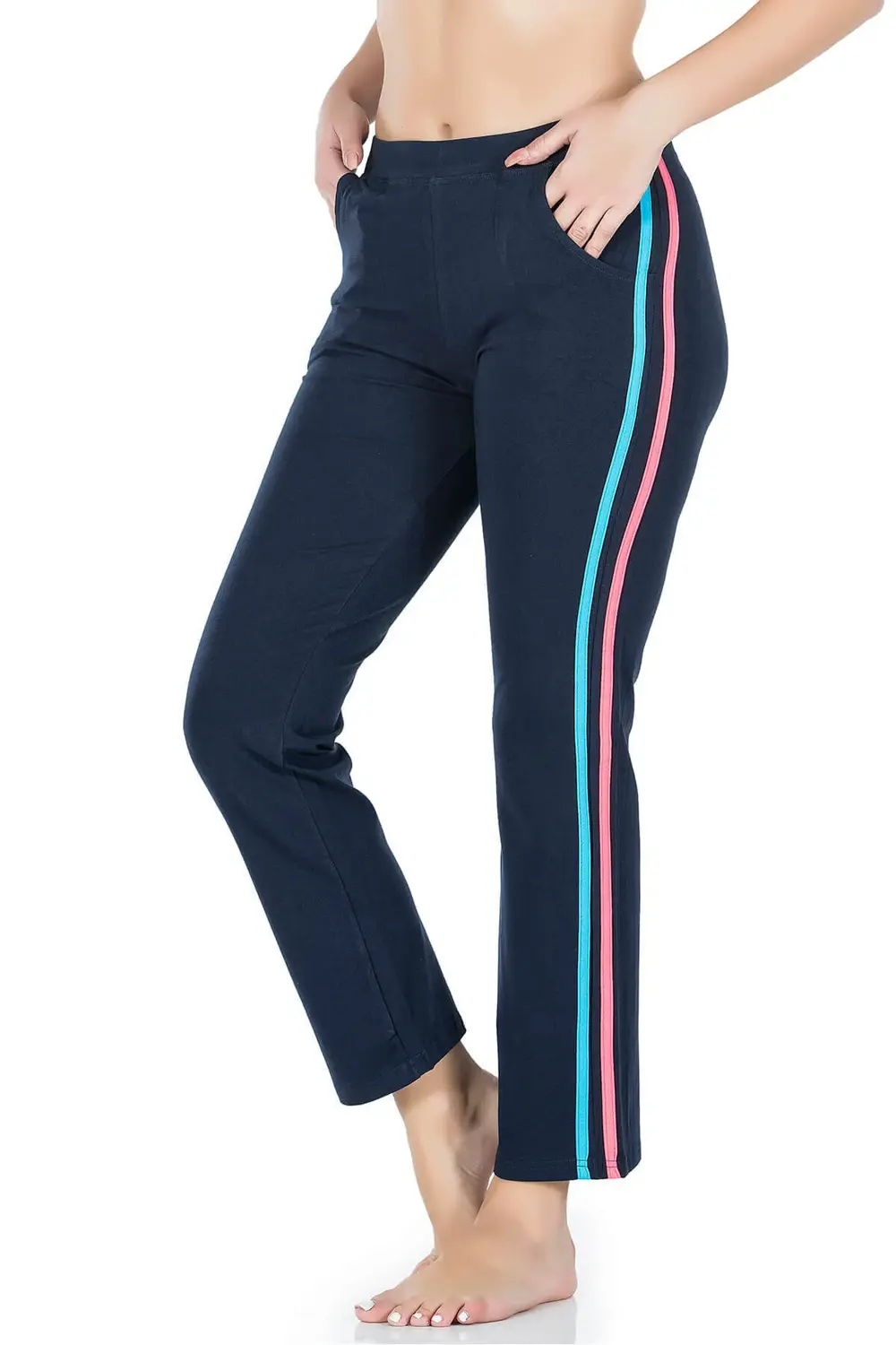 İç Giyim Derya Kurşun Cepli Yandan Çizgili Eşofman Altı