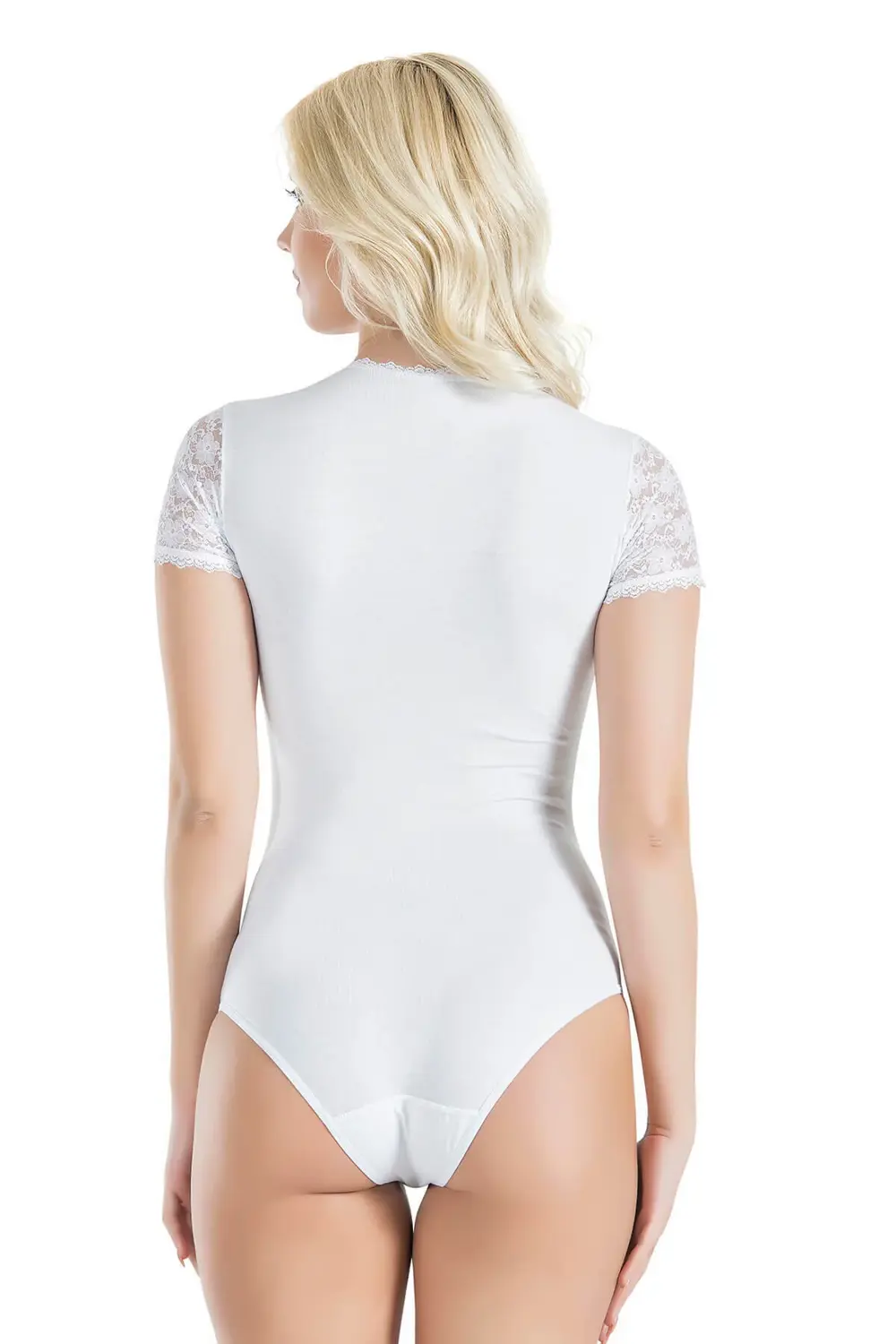 İç Giyim Derya Kurşun Dantel İşlemeli Yarım Kol Oval Yaka Çıt Çıt