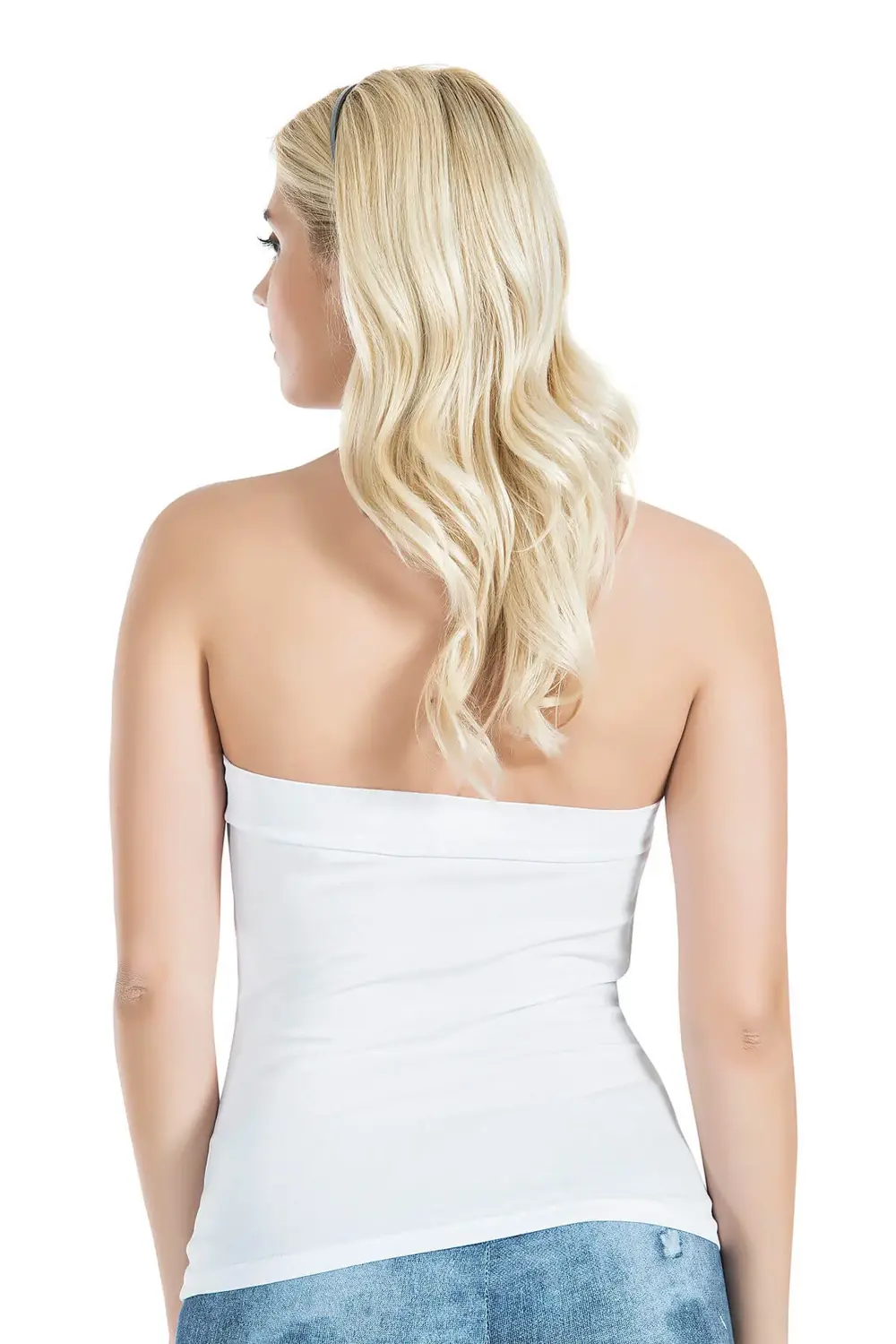 İç Giyim Derya Kurşun Düz Straplez Şık Bluz