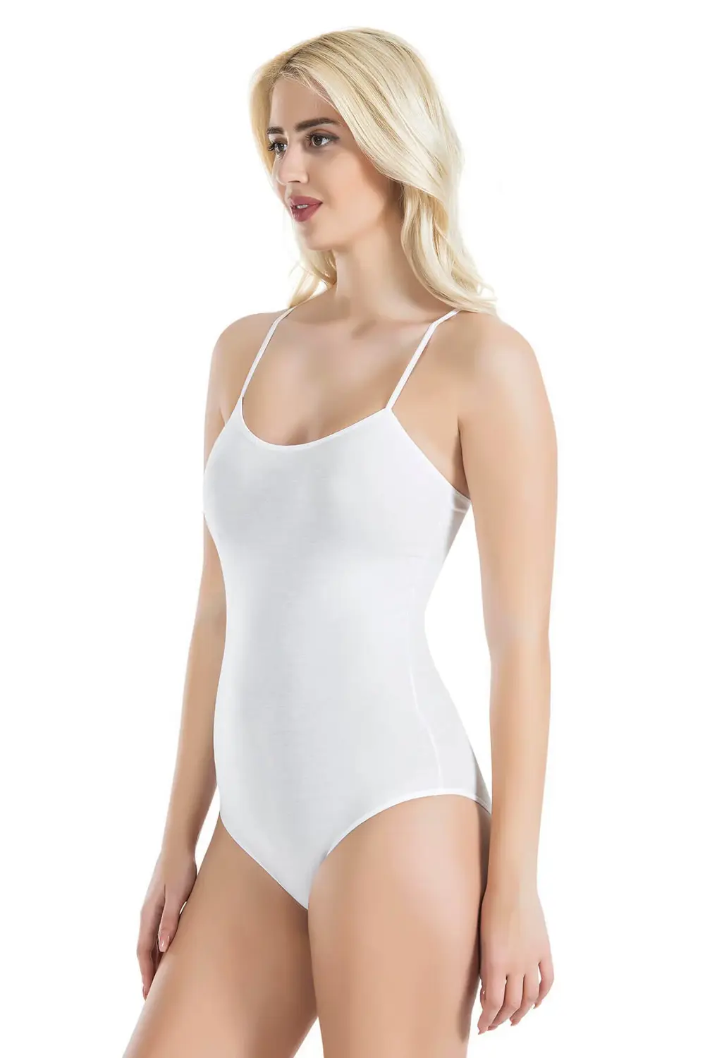 İç Giyim Derya Kurşun Pamuk Kumaş İnce Askılı Çıt Çıtlı Body Atle