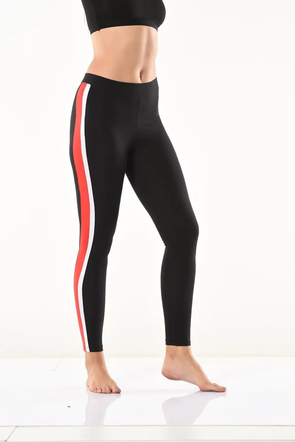 İç Giyim Derya Kurşun Yüksek Bel Yandan Şeritli Sporcu Tayt