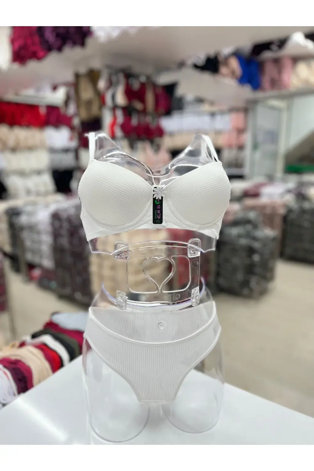 İç Giyim EBRU Destekli Silikonlu Fitilli Sütyen ve Külot Takım (S