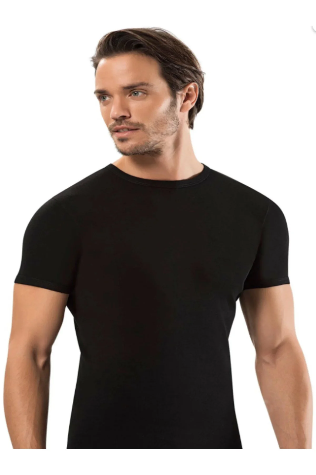 İç Giyim ERDEM %100 Pamuk Ribana Kapalı Yaka T-Shirt   (3 ADET)