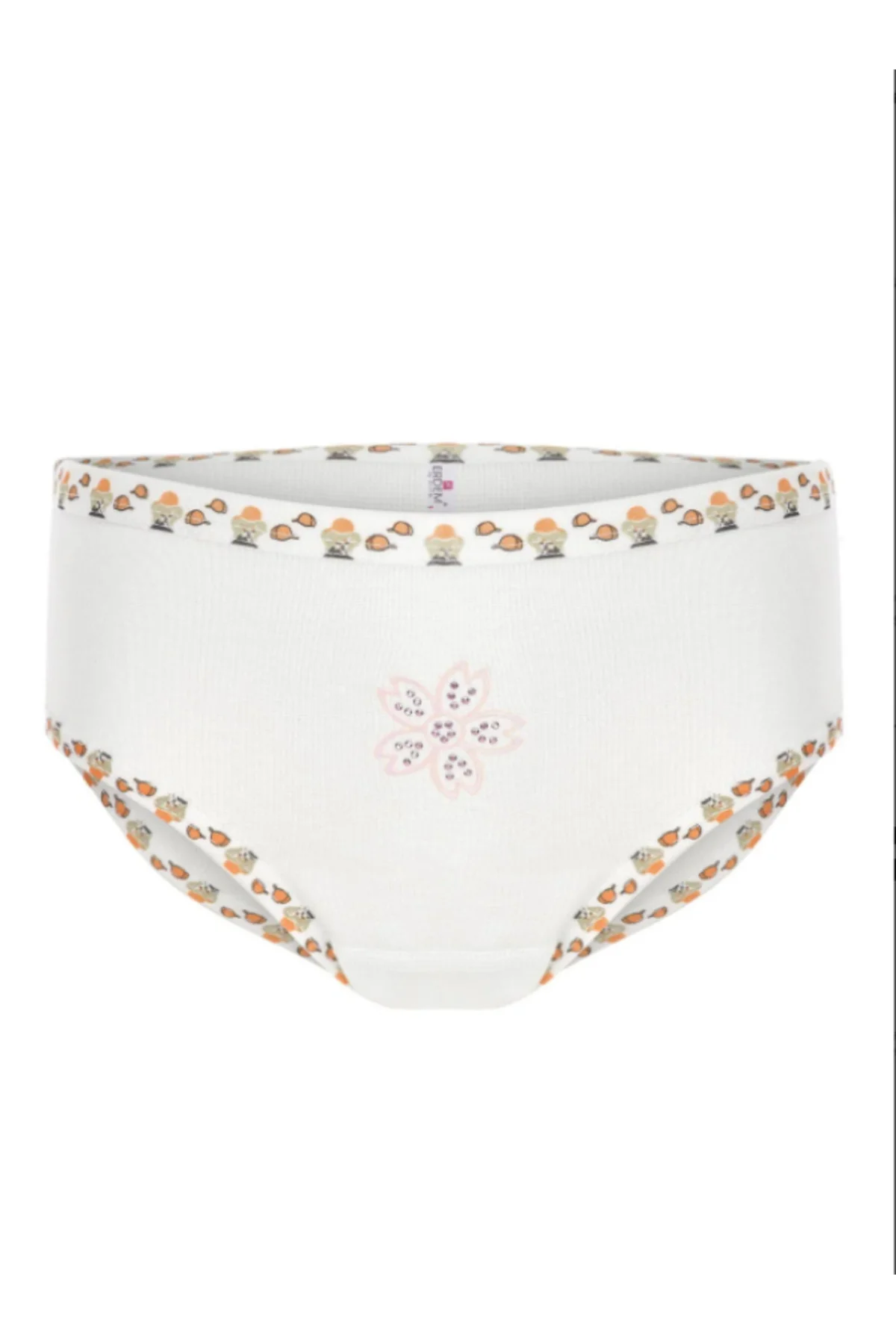 İç Giyim ERDEM Beyaz Ribana Taşlı Kız Çocuk Külot (6 ADET)