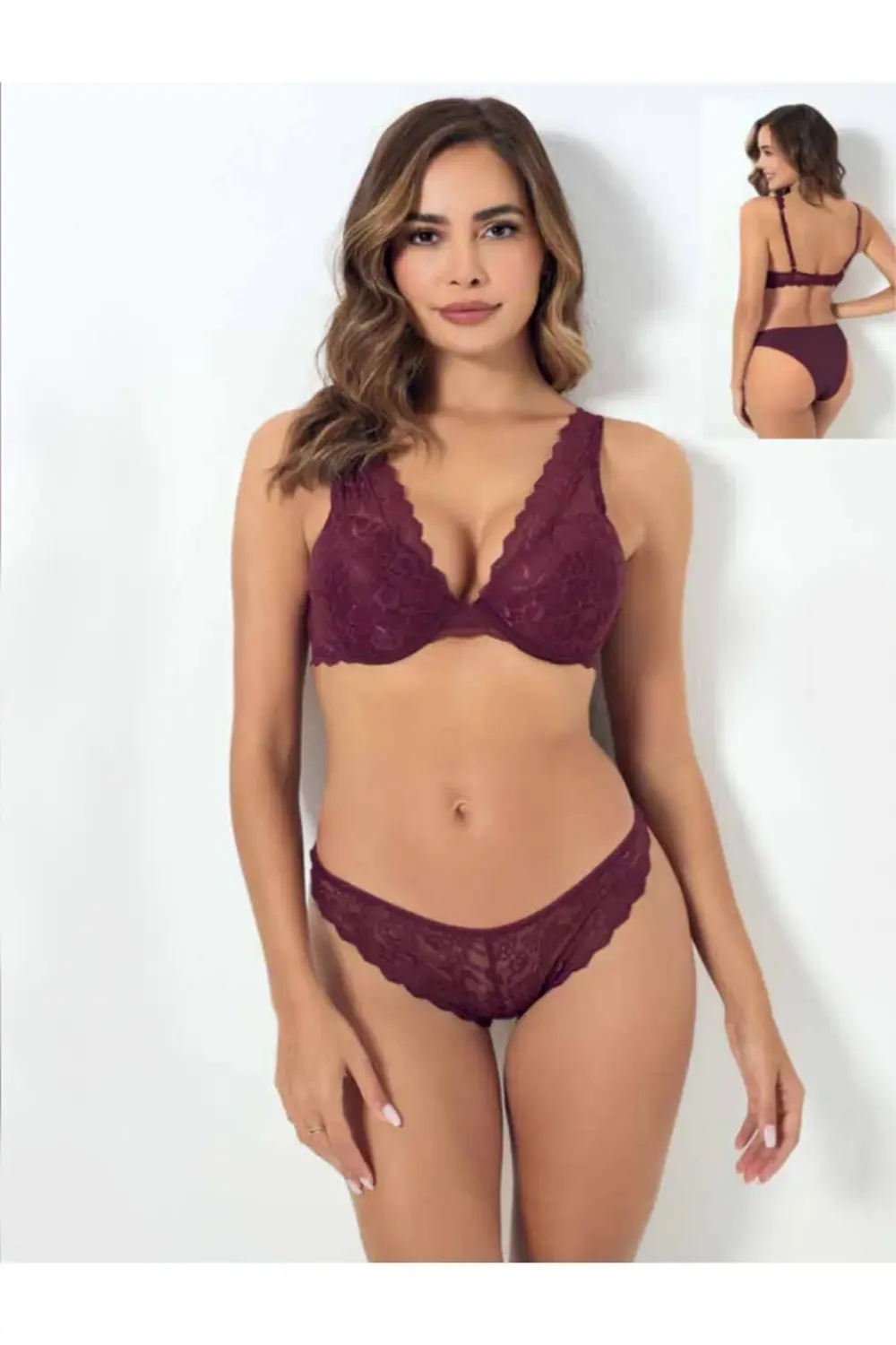 İç giyim GODEWO Danteli Desteksiz Balenli Takım