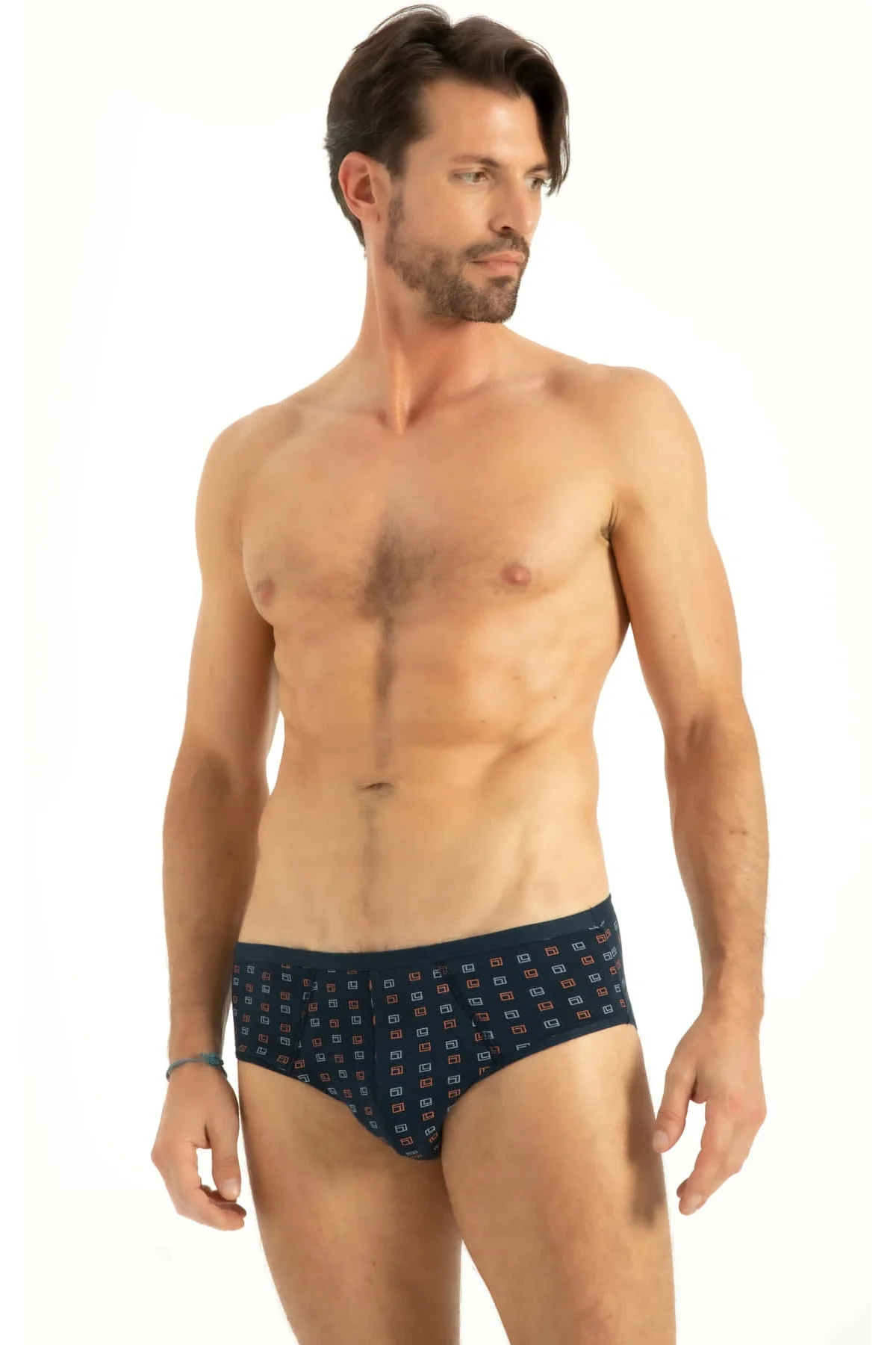 İç Giyim İnce Bel Baskılı Pamuk Kumaş Erkek Slip 3'Lü Paket