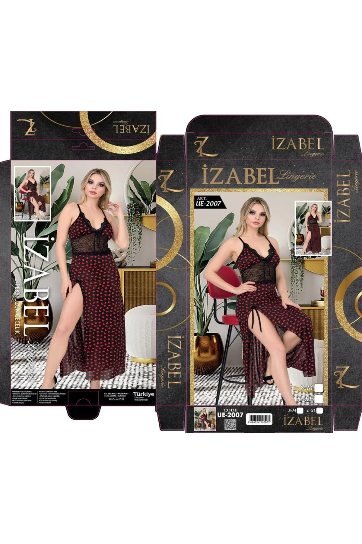 İç Giyim İzabel Yırtmaçlı Uzun Elbise Gecelik Modelleri