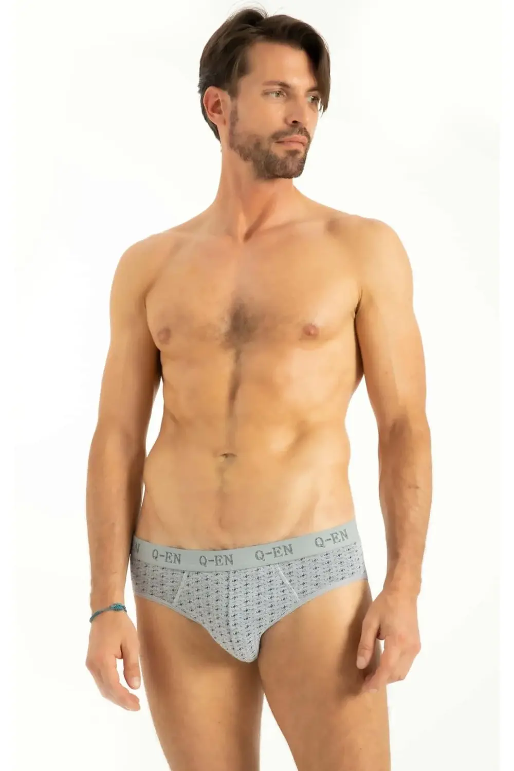 İç Giyim Kalın Lastik Baskılı Pamuk Kumaş Erkek Slip 3'Lü Paket