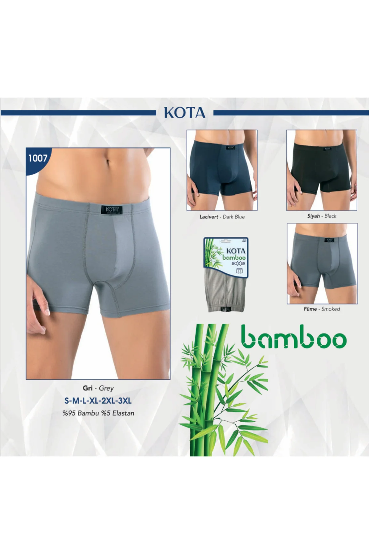 İç Giyim KOTA (4 ADET) ERKEK BAMBU BOXER