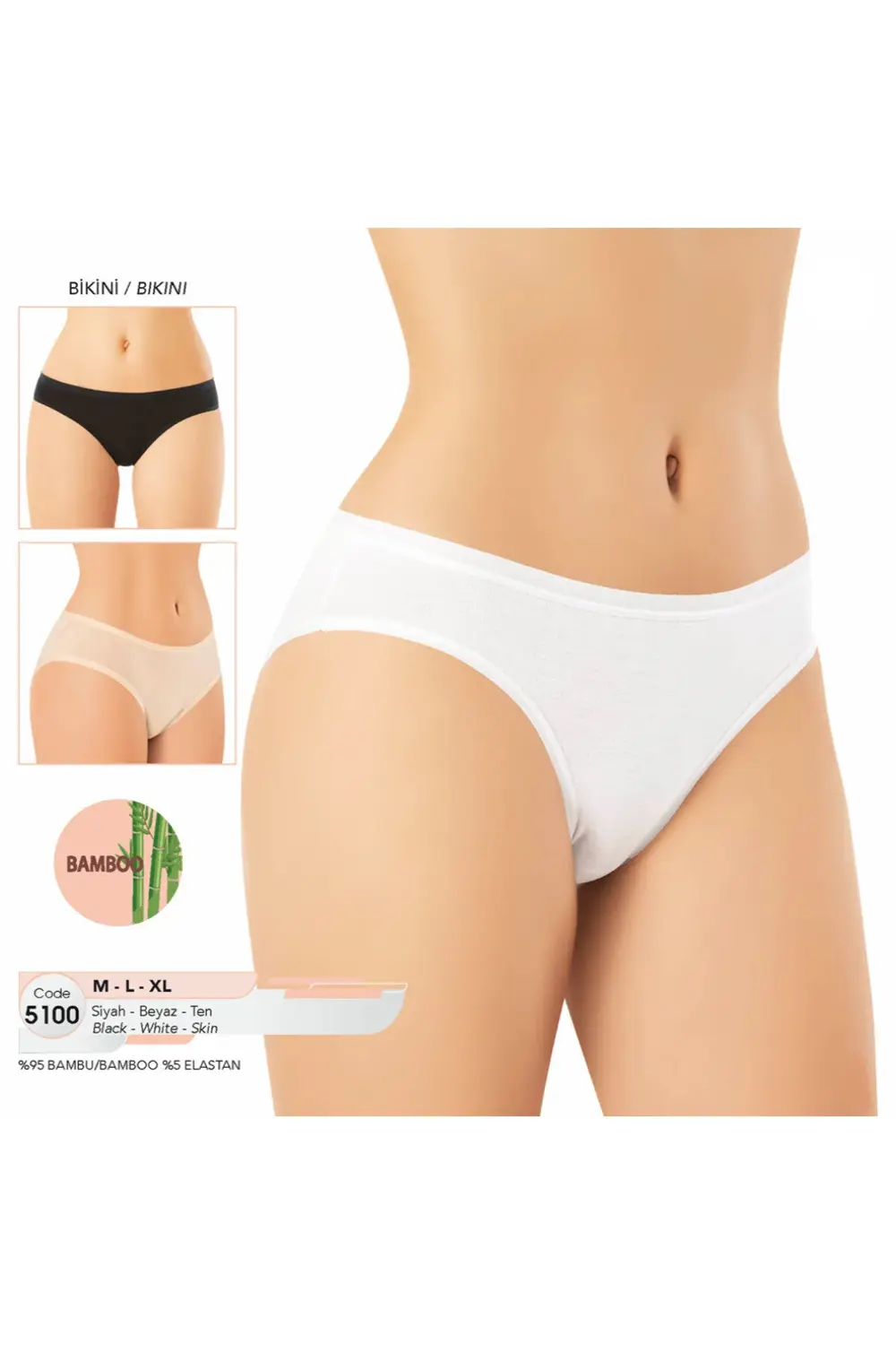 İç Giyim KOTA Bambu (6 adet) Bikini Külot