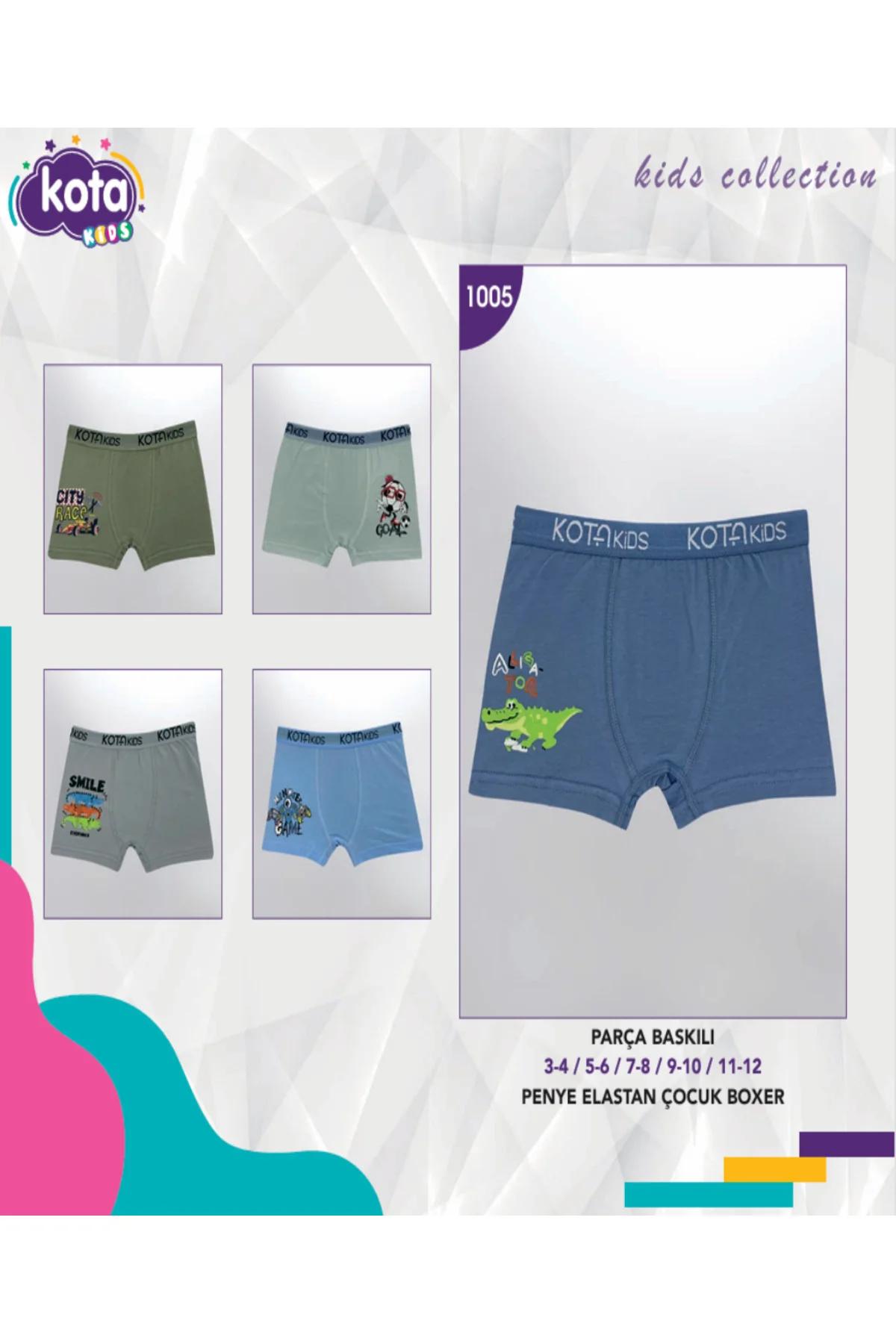 İç Giyim KOTA ERKEK ÇOCUK PARÇA BASKILI BOXER (6 ADET)