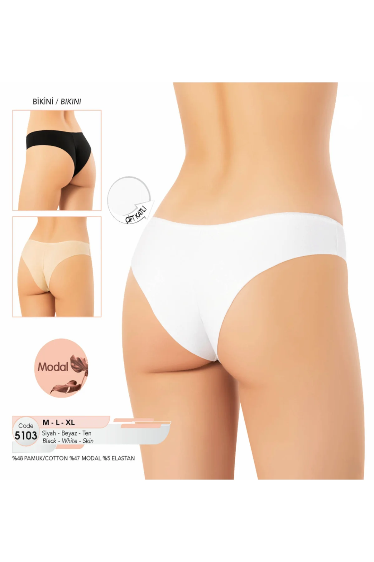 İç Giyim KOTA Modal Kumaş (6 adet) Bikini Külot