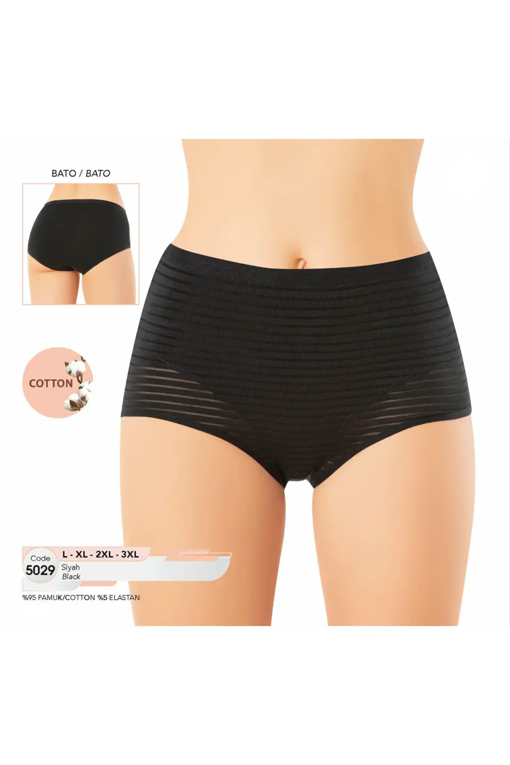 İç Giyim KOTA Pamuk&Likra Büyük Beden Bato (6 adet) Külot
