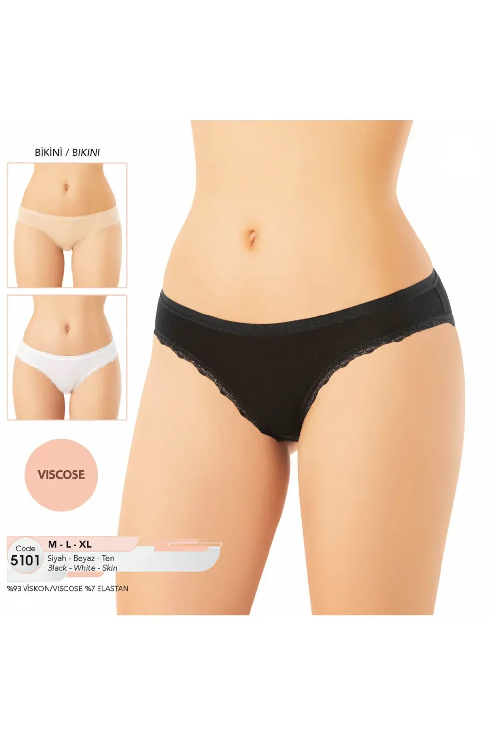 İç Giyim KOTA VİSKON (6 adet) Bikini Külot