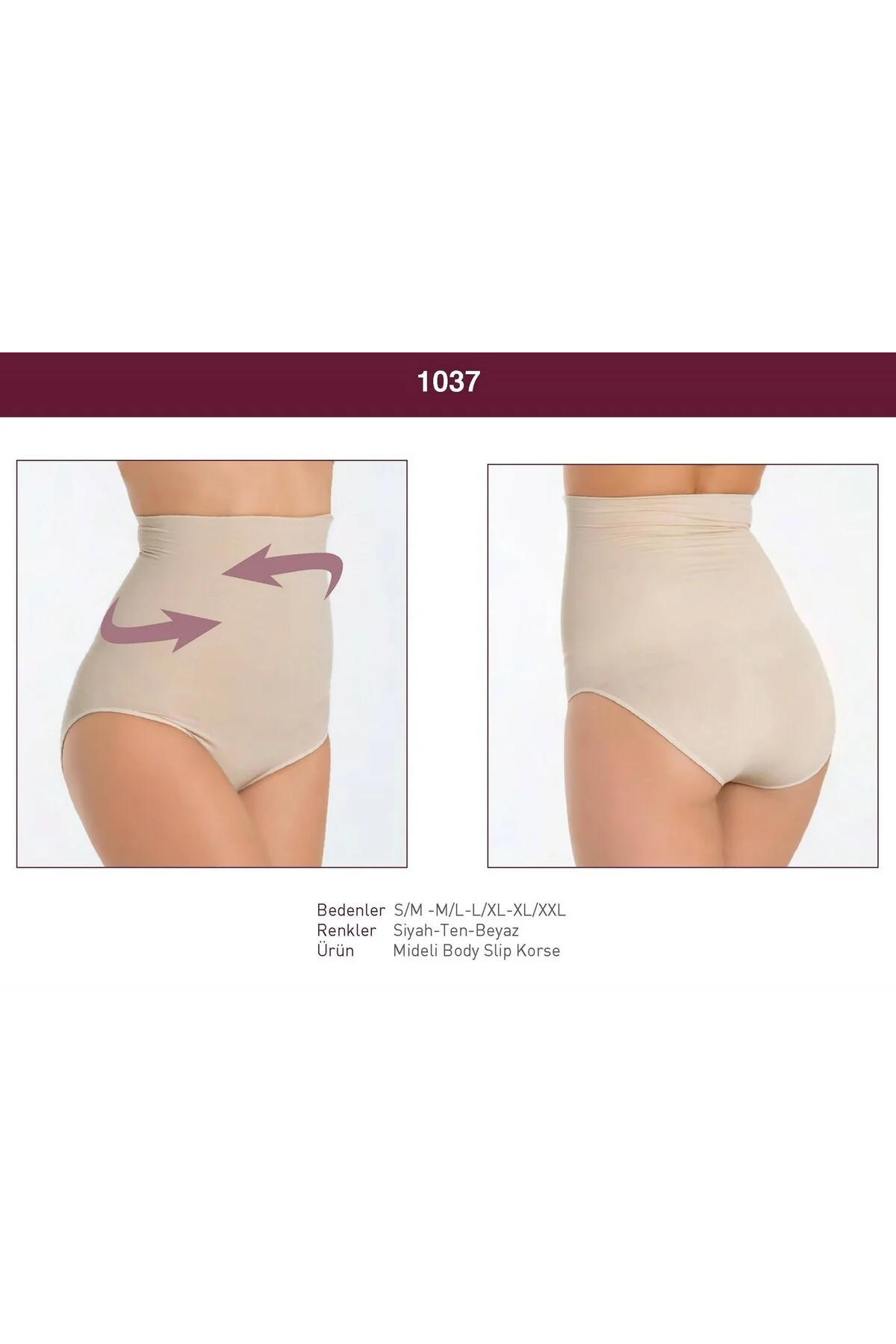İç Giyim Miss Fit Doğum Sonrası Korse Mideli Body Slip Korse Külot
